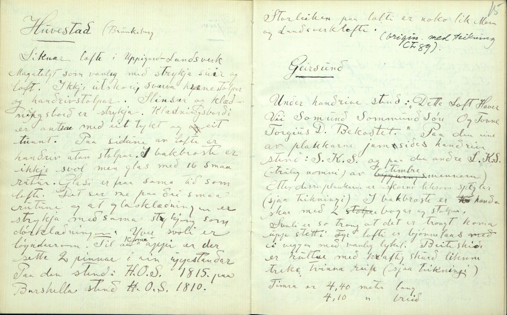 Rikard Berge, TEMU/TGM-A-1003/F/L0002/0026: 031-060 Innholdslister / 56 Folkekunst. Utskurd, snikring, timbring, svarving etc. , 1910, p. 14-15