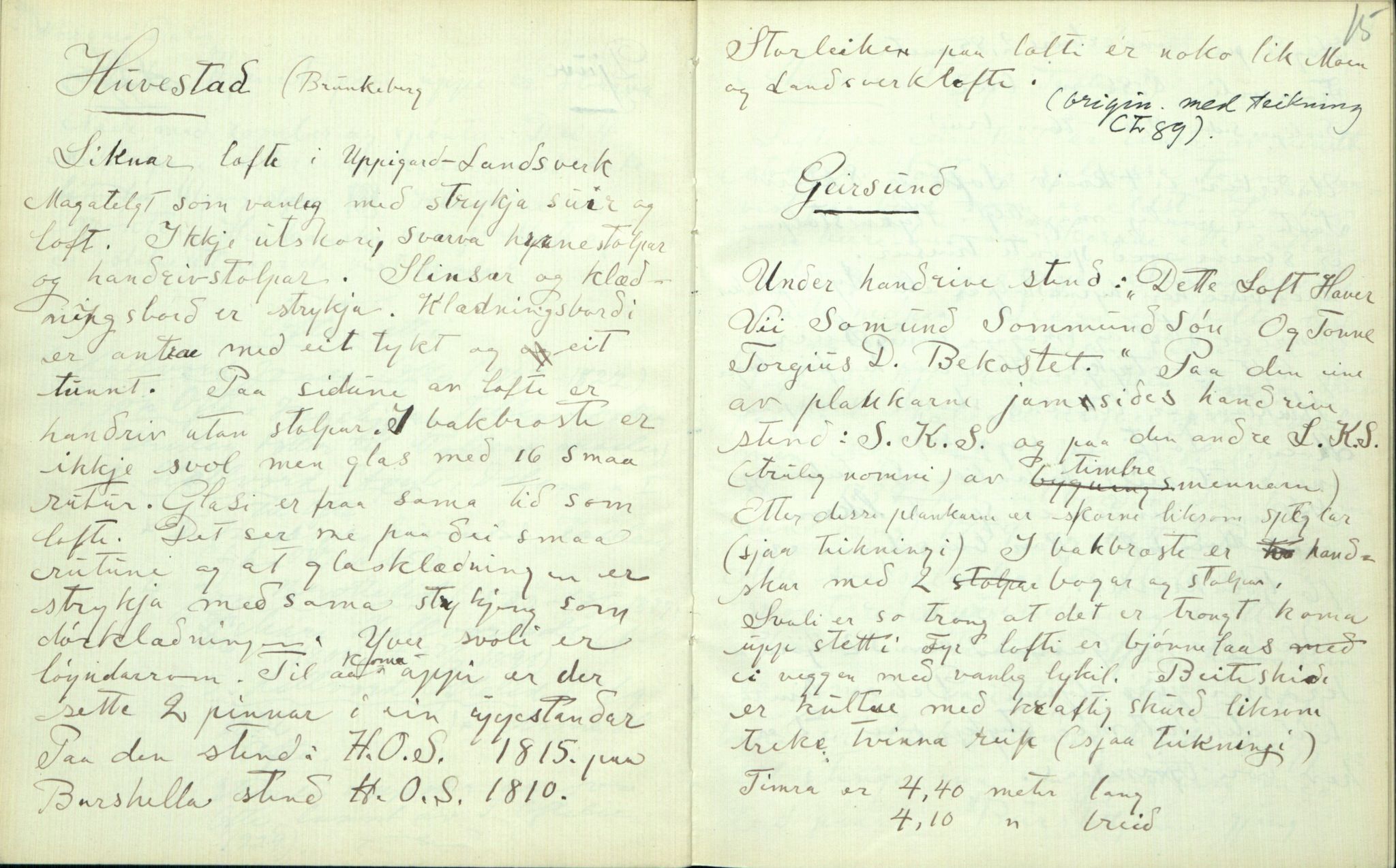 Rikard Berge, TEMU/TGM-A-1003/F/L0002/0026: 031-060 Innholdslister / 56 Folkekunst. Utskurd, snikring, timbring, svarving etc. , 1910, p. 14-15