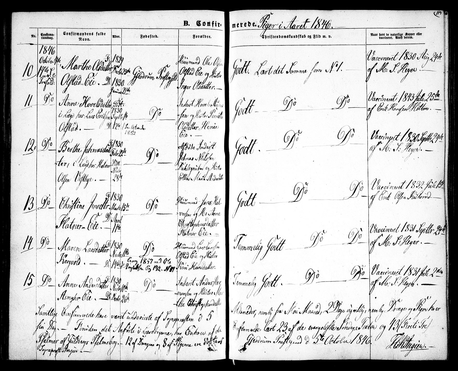 Gjerdrum prestekontor Kirkebøker, SAO/A-10412b/F/Fa/L0006: Parish register (official) no. I 6, 1845-1856, p. 113