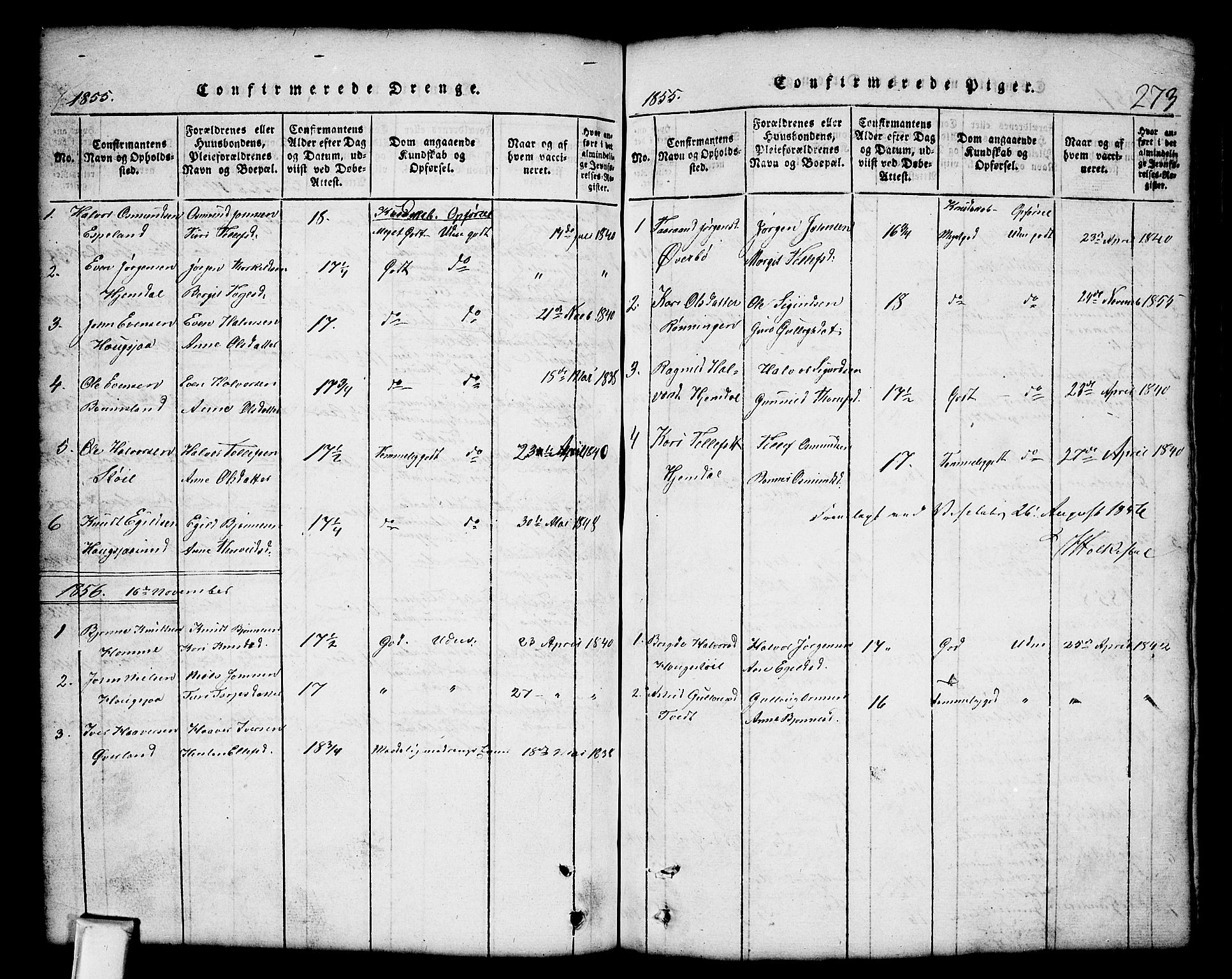Nissedal kirkebøker, SAKO/A-288/G/Gb/L0001: Parish register (copy) no. II 1, 1814-1862, p. 273