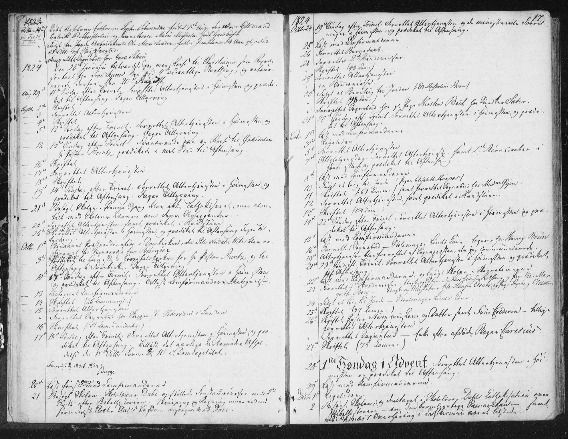 Ministerialprotokoller, klokkerbøker og fødselsregistre - Sør-Trøndelag, SAT/A-1456/602/L0127: Curate's parish register no. 602B01, 1821-1875, p. 17
