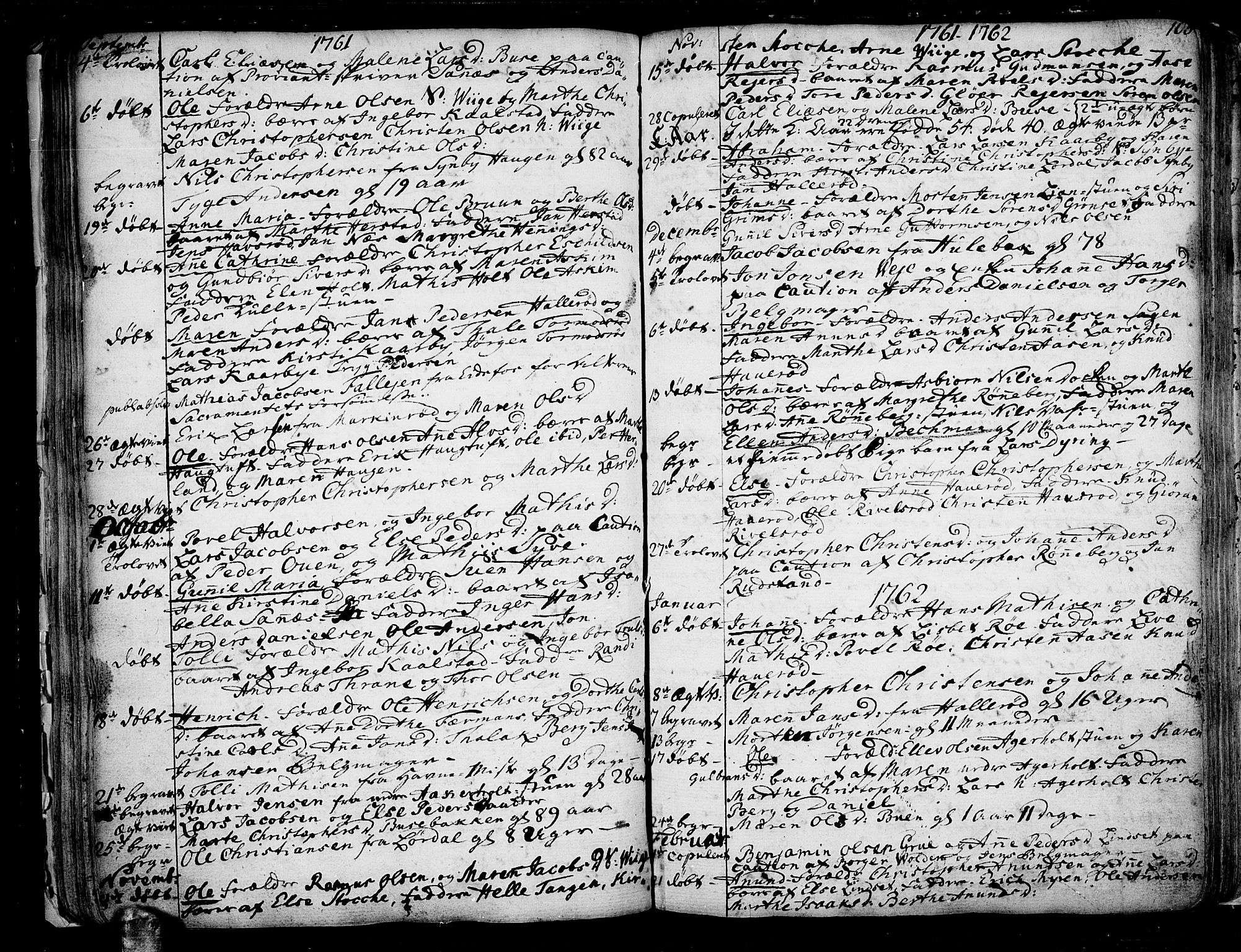 Hof kirkebøker, AV/SAKO-A-64/F/Fa/L0002: Parish register (official) no. I 2, 1746-1781, p. 104-105