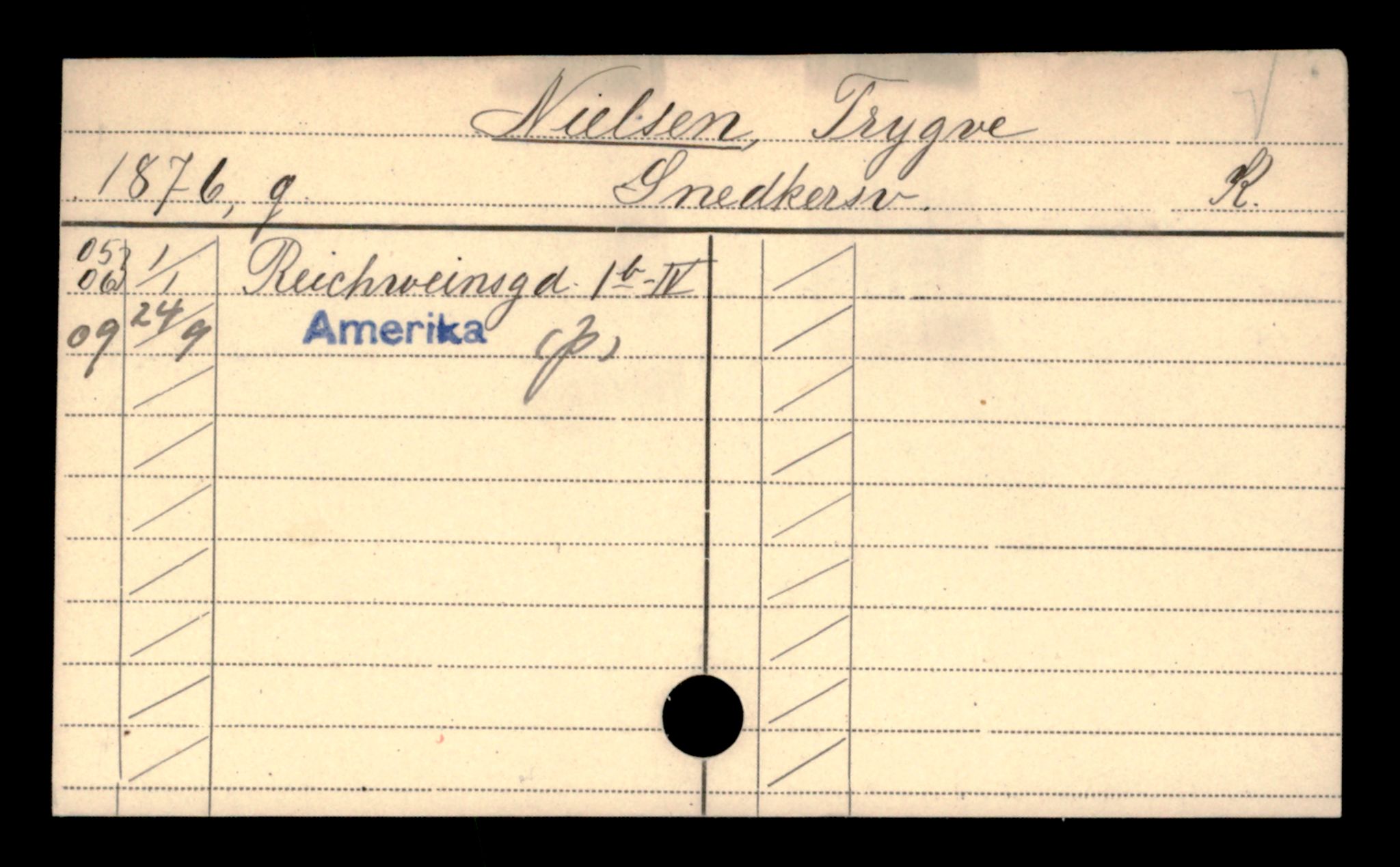 Oslo folkeregister, Registerkort, SAO/A-11715/D/Da/L0068: Menn: Nielsen Trygve - Nyborg Ole, 1906-1919
