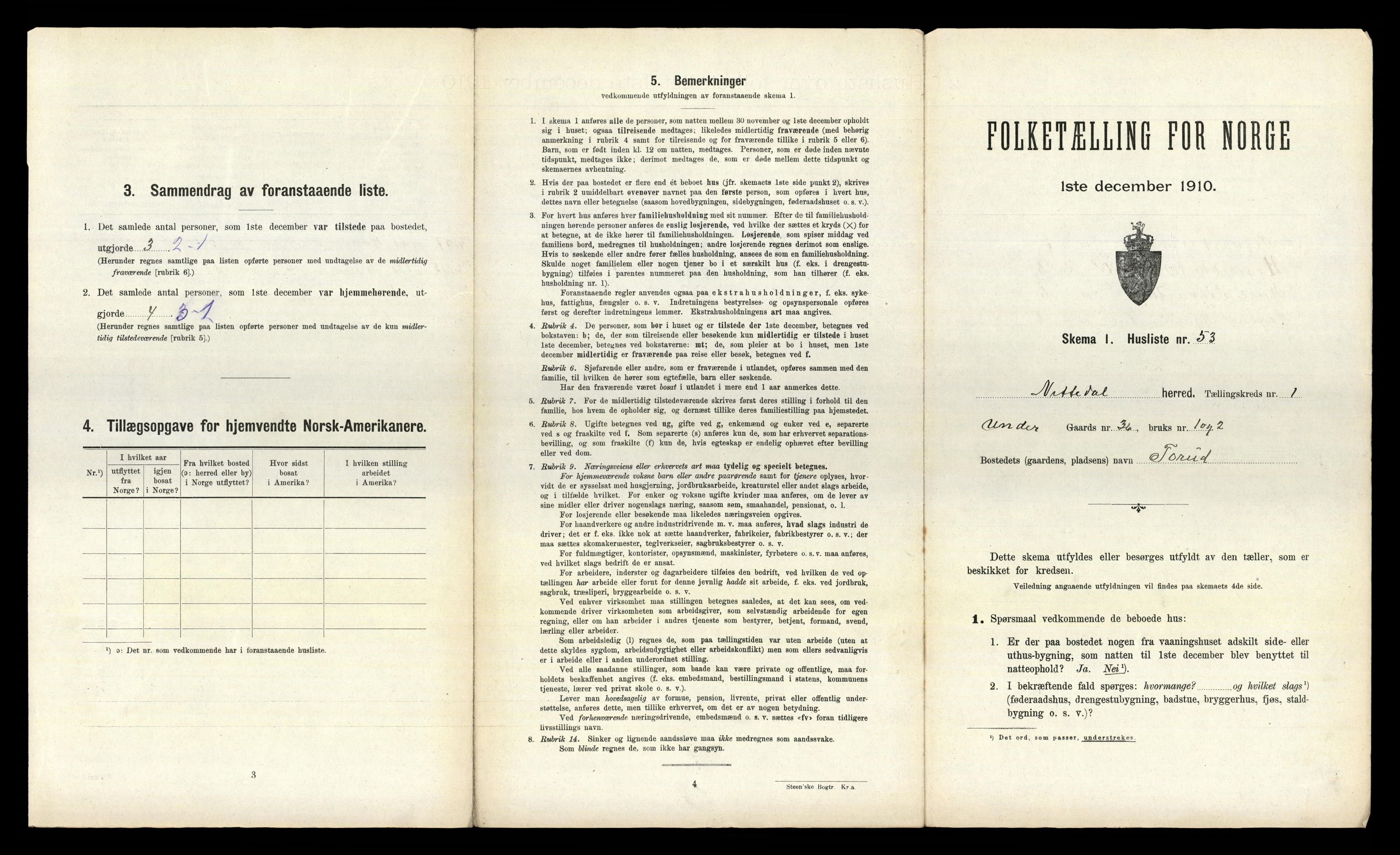 RA, 1910 census for Nittedal, 1910, p. 131