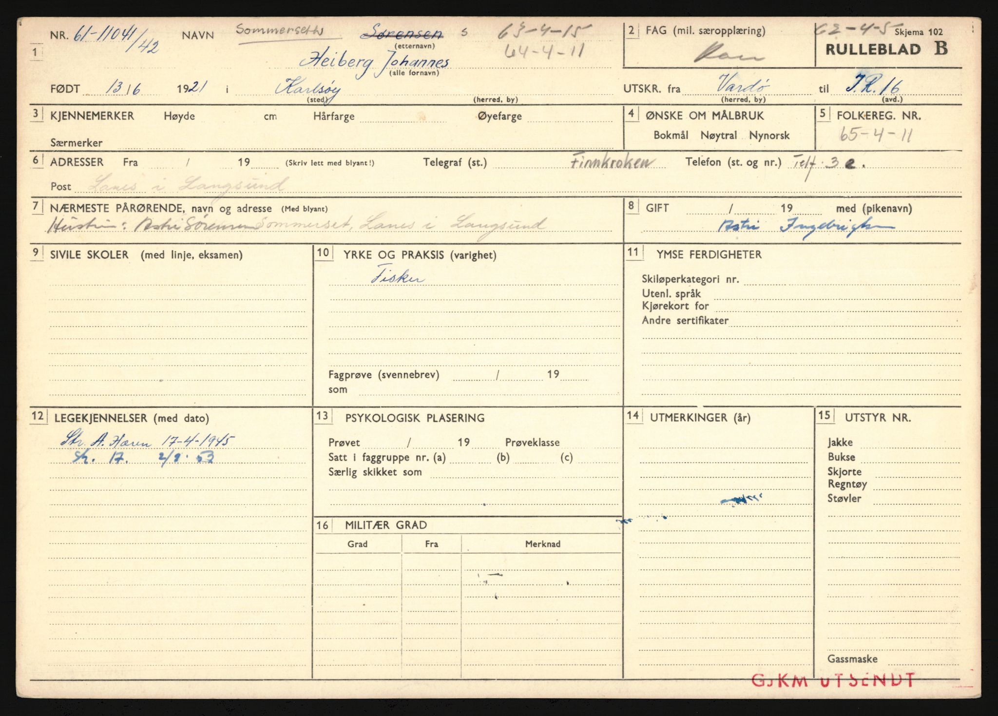 Forsvaret, Troms infanteriregiment nr. 16, AV/RA-RAFA-3146/P/Pa/L0024/0003: Rulleblad / Rulleblad for regimentets menige mannskaper, årsklasse 1942, 1942, p. 266