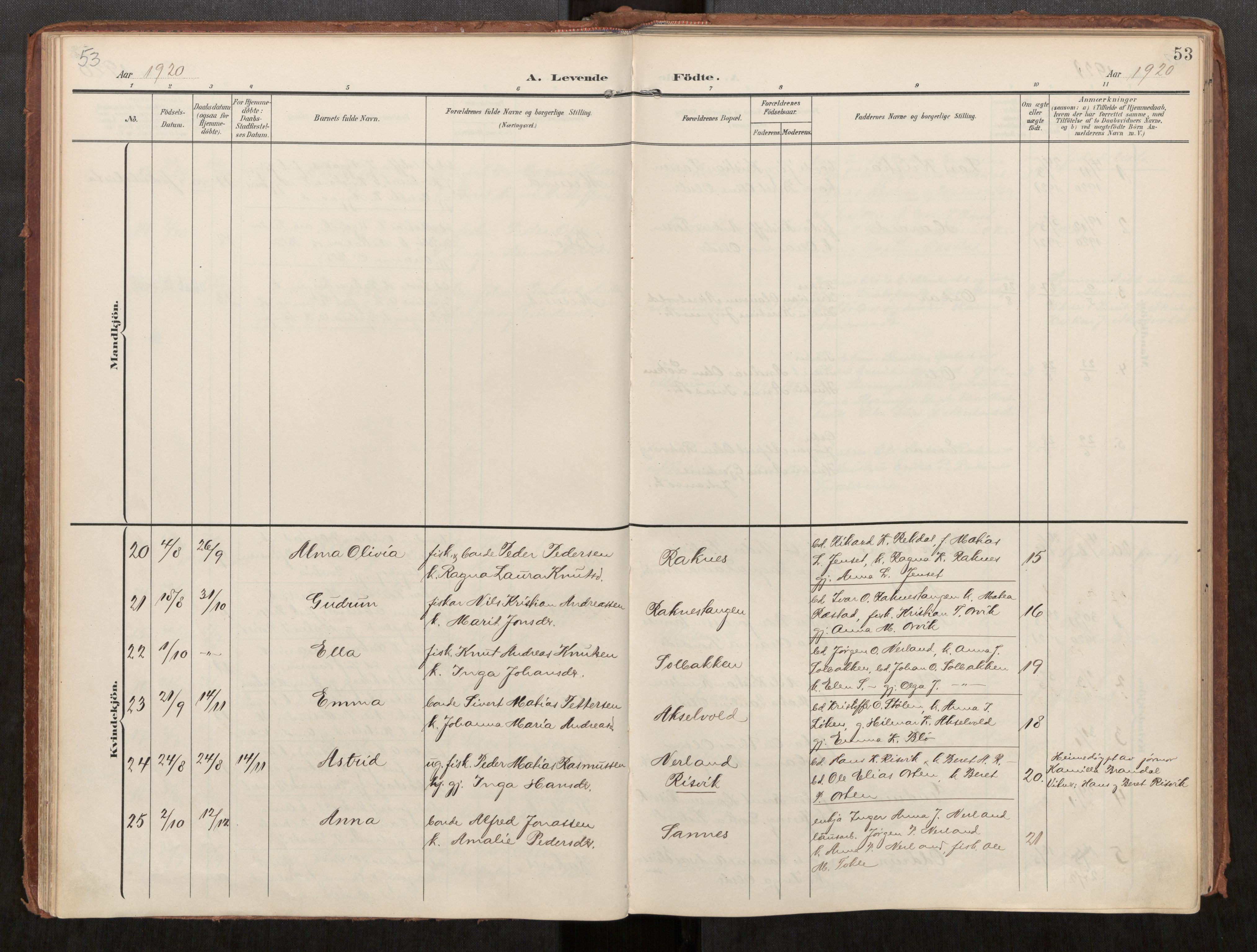 Ministerialprotokoller, klokkerbøker og fødselsregistre - Møre og Romsdal, AV/SAT-A-1454/563/L0740: Parish register (official) no. 563A02, 1903-1923, p. 53