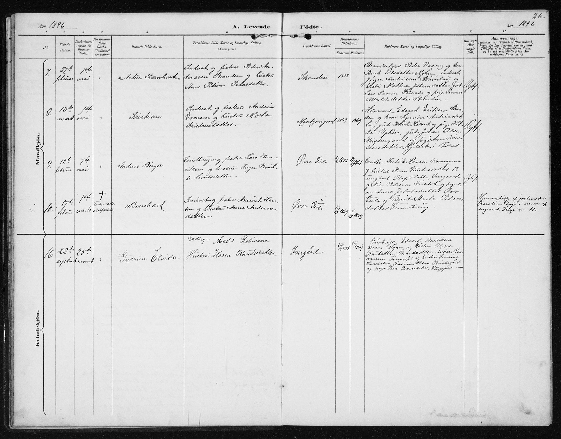 Ministerialprotokoller, klokkerbøker og fødselsregistre - Møre og Romsdal, AV/SAT-A-1454/566/L0773: Parish register (copy) no. 566C02, 1892-1909, p. 26