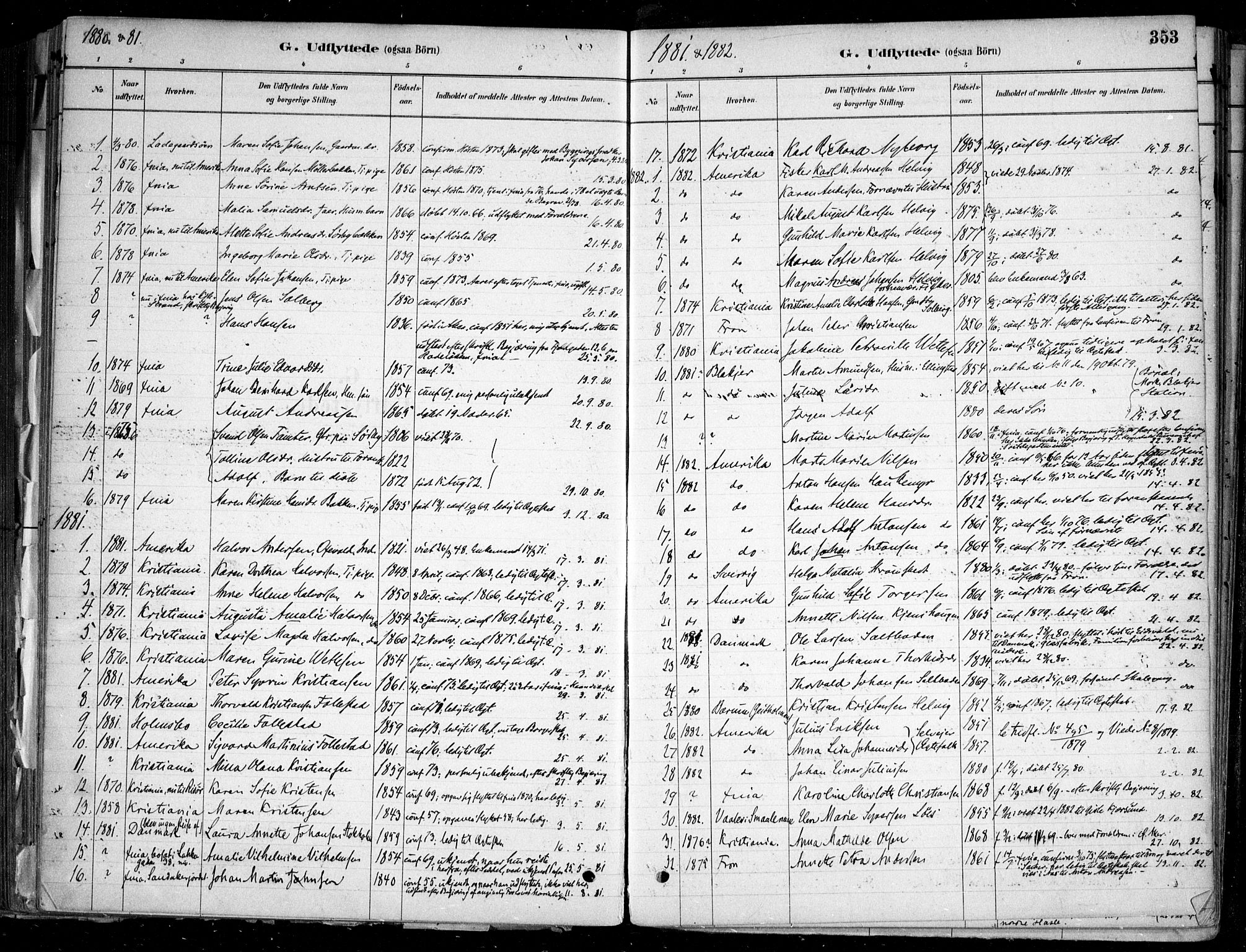 Nesodden prestekontor Kirkebøker, SAO/A-10013/F/Fa/L0009: Parish register (official) no. I 9, 1880-1915, p. 353
