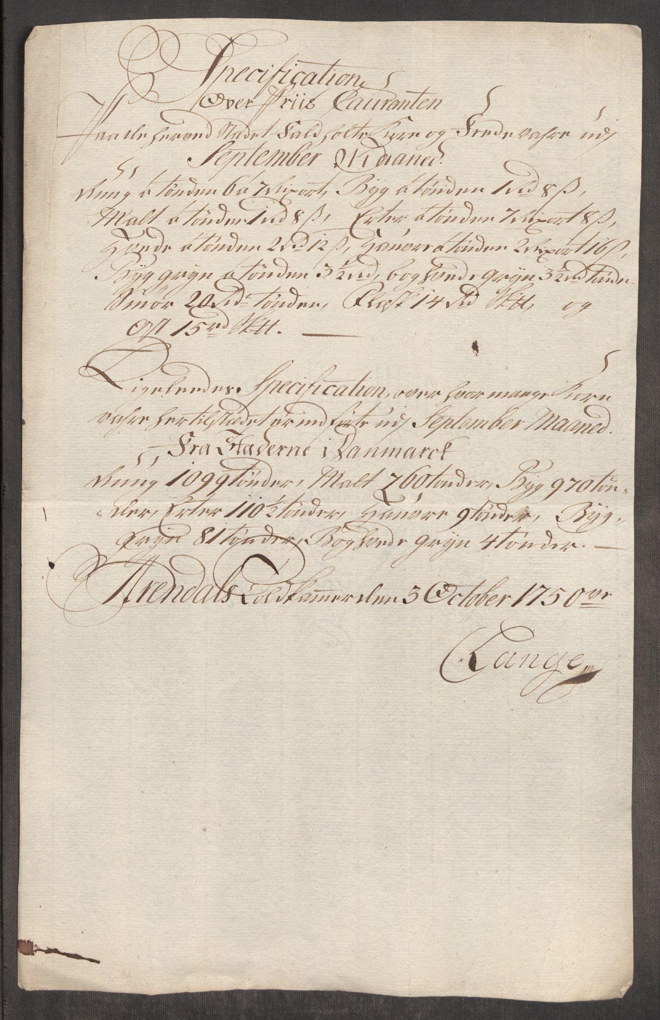 Rentekammeret inntil 1814, Realistisk ordnet avdeling, AV/RA-EA-4070/Oe/L0004: [Ø1]: Priskuranter, 1749-1752, p. 403