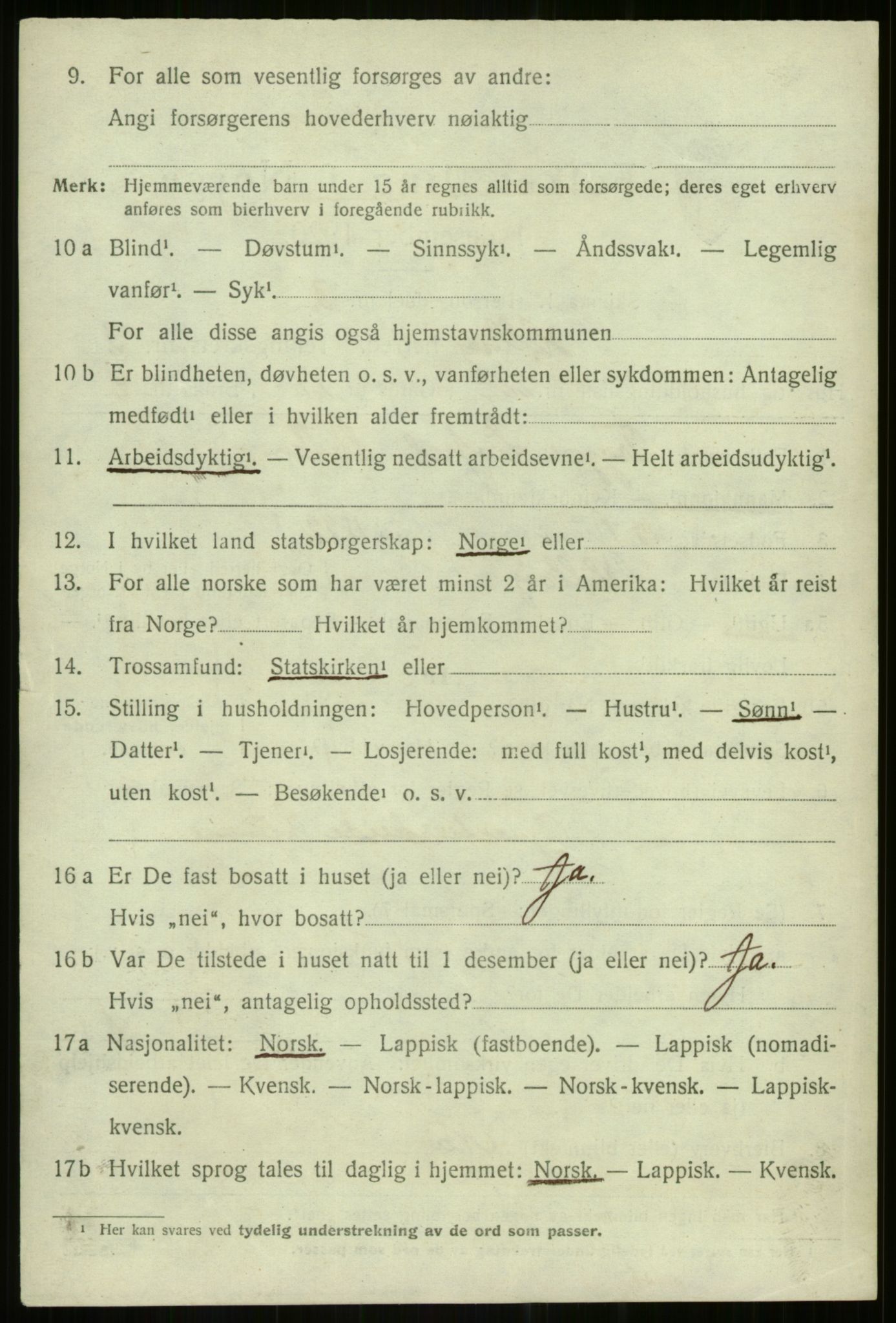 SATØ, 1920 census for Hillesøy, 1920, p. 1918