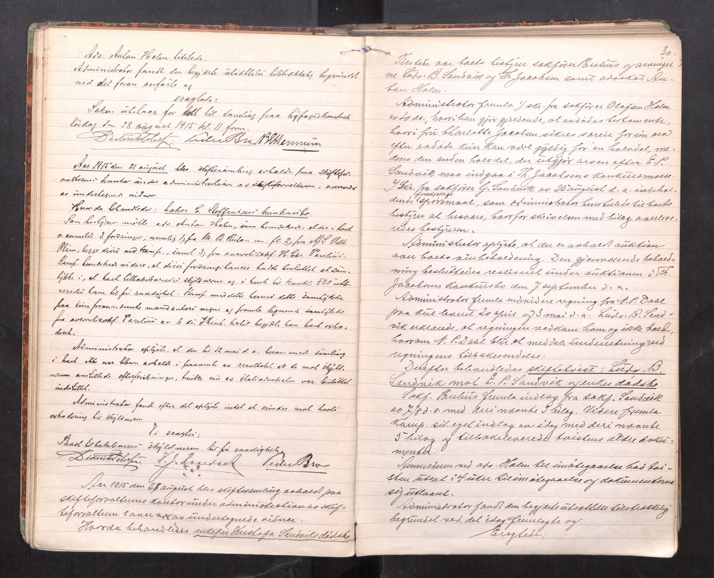 Romsdal sorenskriveri, AV/SAT-A-4149/1/3/3B/L0006: Skiftebehandlingsprotokoll, 1913-1922, p. 30