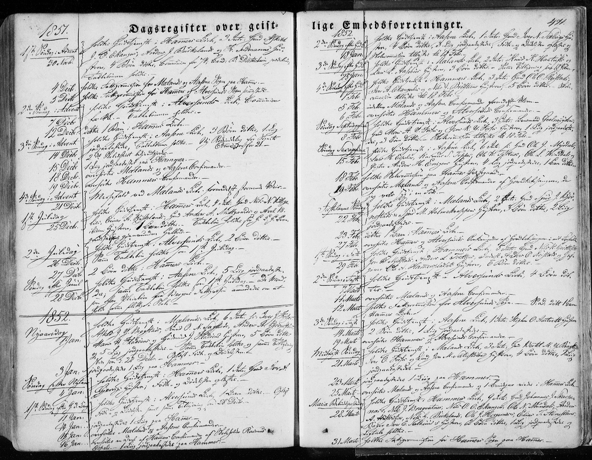 Hamre sokneprestembete, SAB/A-75501/H/Ha/Haa/Haaa/L0013: Parish register (official) no. A 13, 1846-1857, p. 471