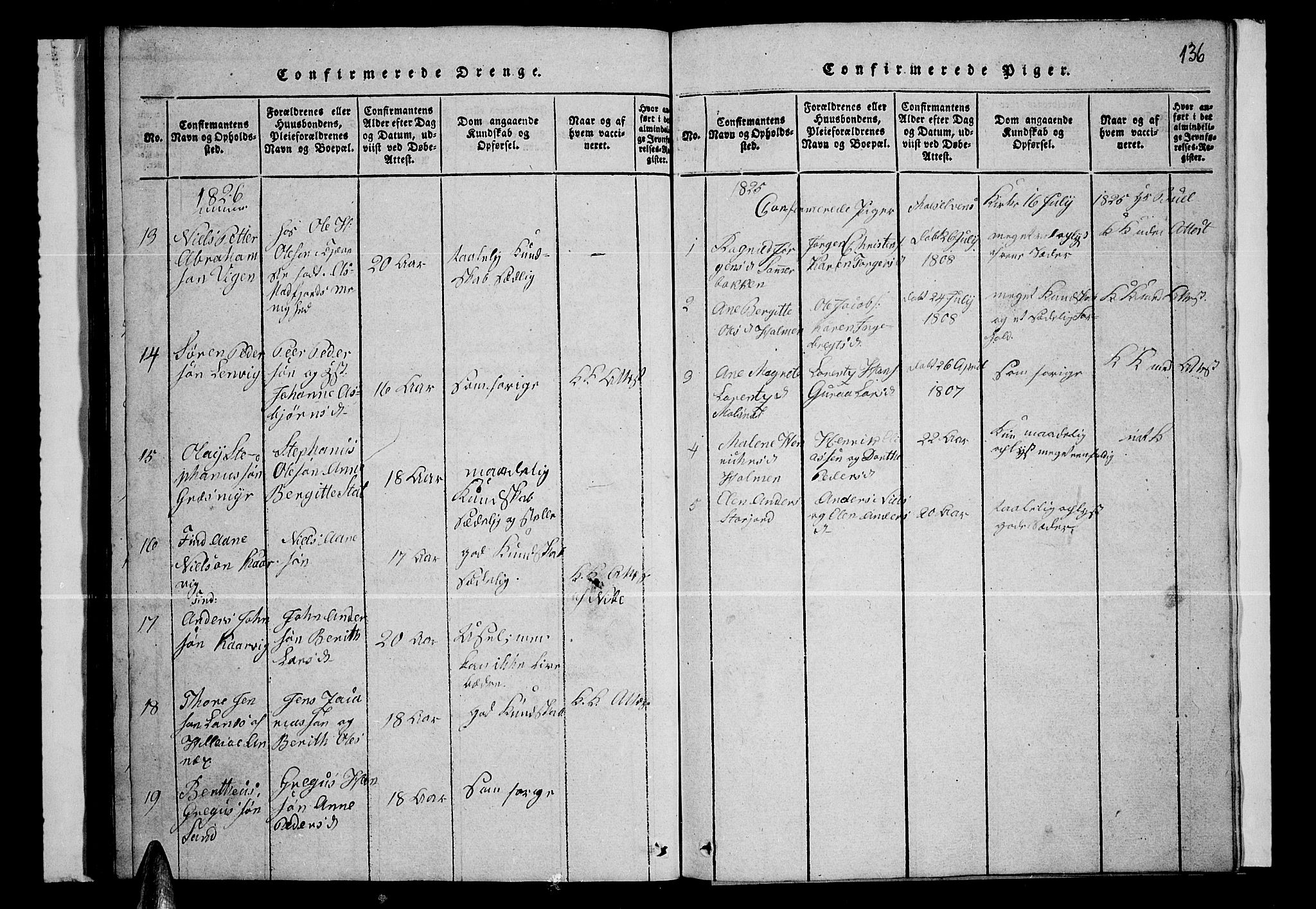 Lenvik sokneprestembete, AV/SATØ-S-1310/H/Ha/Hab/L0001klokker: Parish register (copy) no. 1, 1822-1837, p. 136