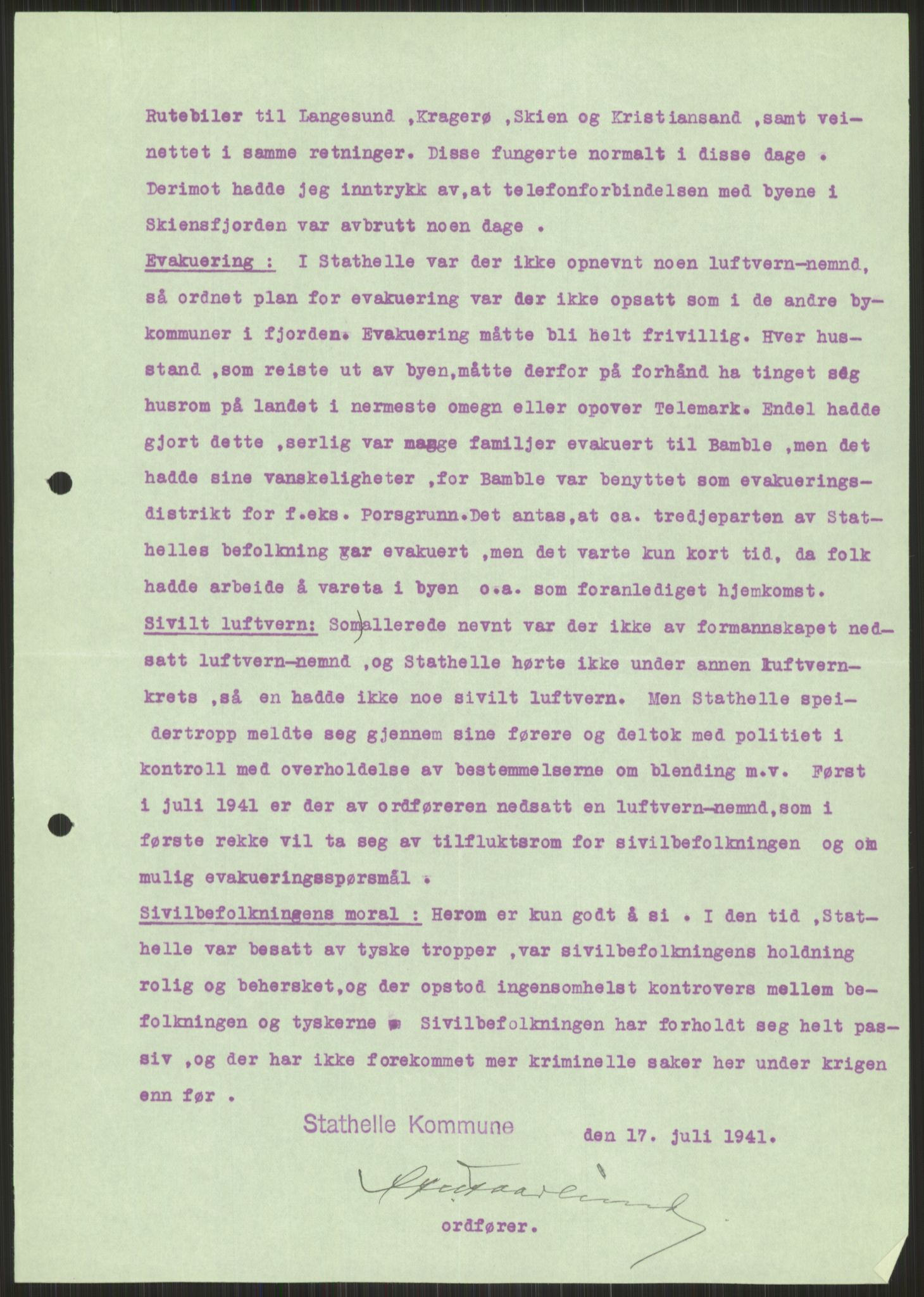 Forsvaret, Forsvarets krigshistoriske avdeling, AV/RA-RAFA-2017/Y/Ya/L0014: II-C-11-31 - Fylkesmenn.  Rapporter om krigsbegivenhetene 1940., 1940, p. 700