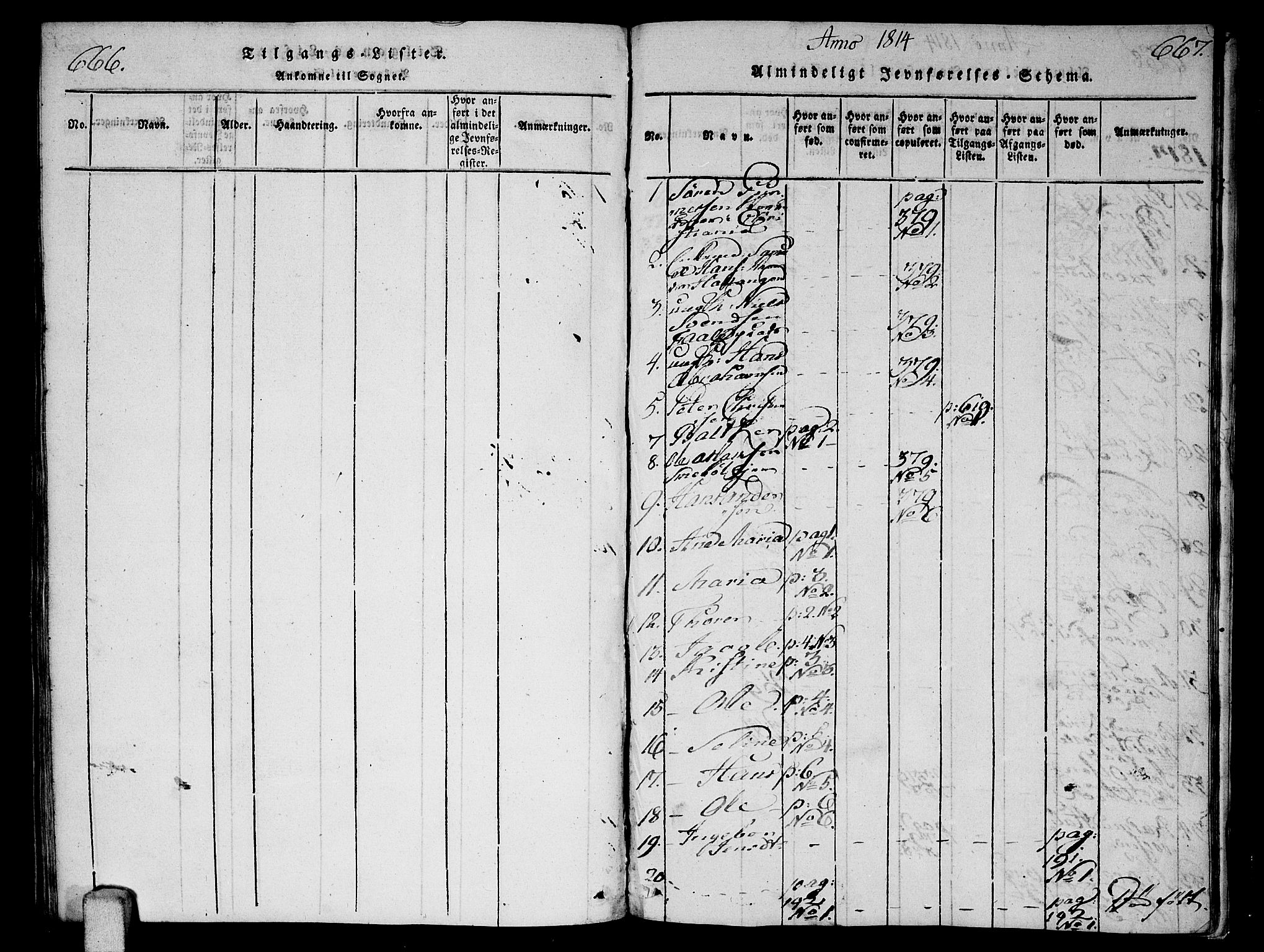 Ås prestekontor Kirkebøker, AV/SAO-A-10894/F/Fa/L0003: Parish register (official) no. I 3, 1814-1818, p. 666-667