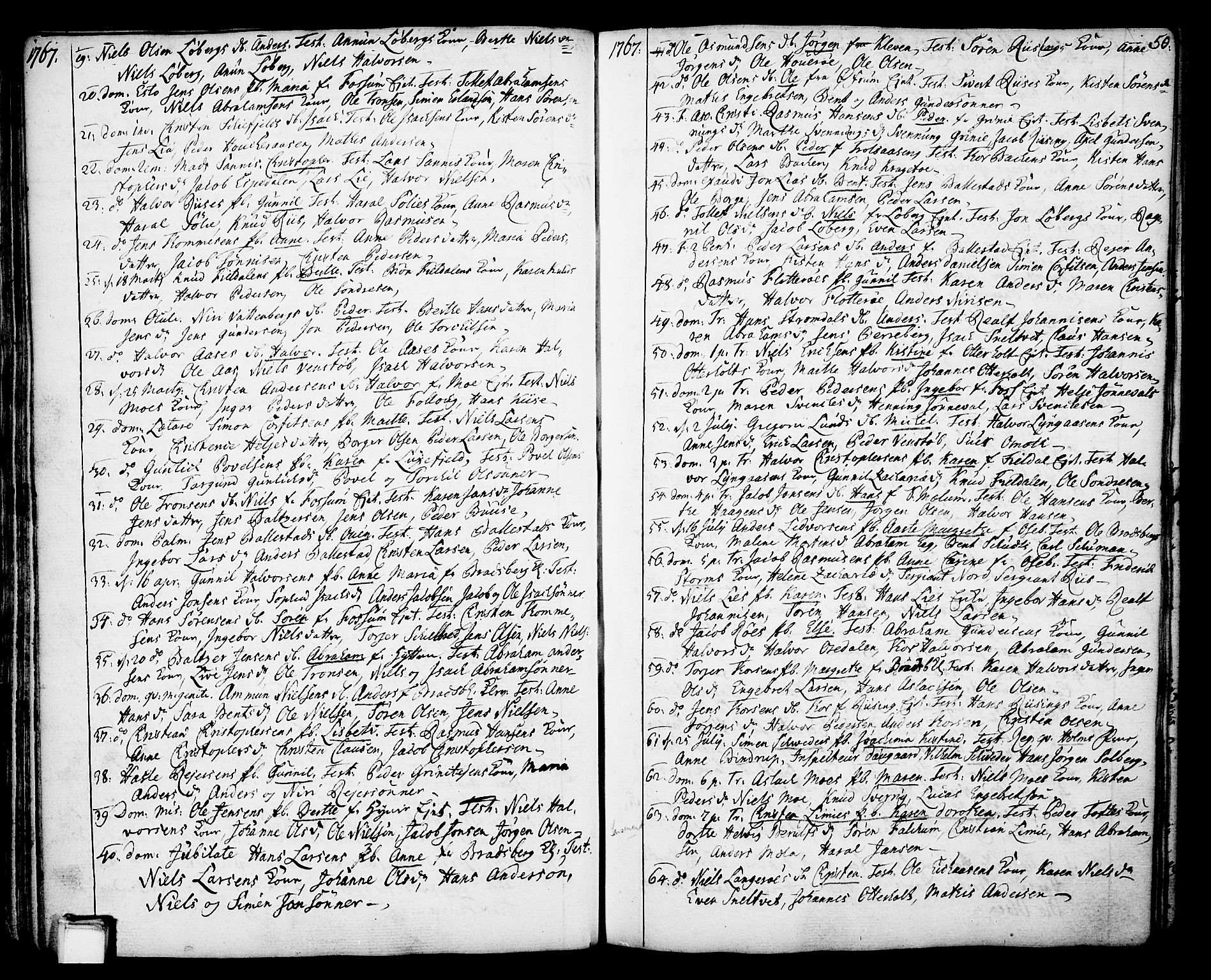 Gjerpen kirkebøker, SAKO/A-265/F/Fa/L0002: Parish register (official) no. I 2, 1747-1795, p. 50