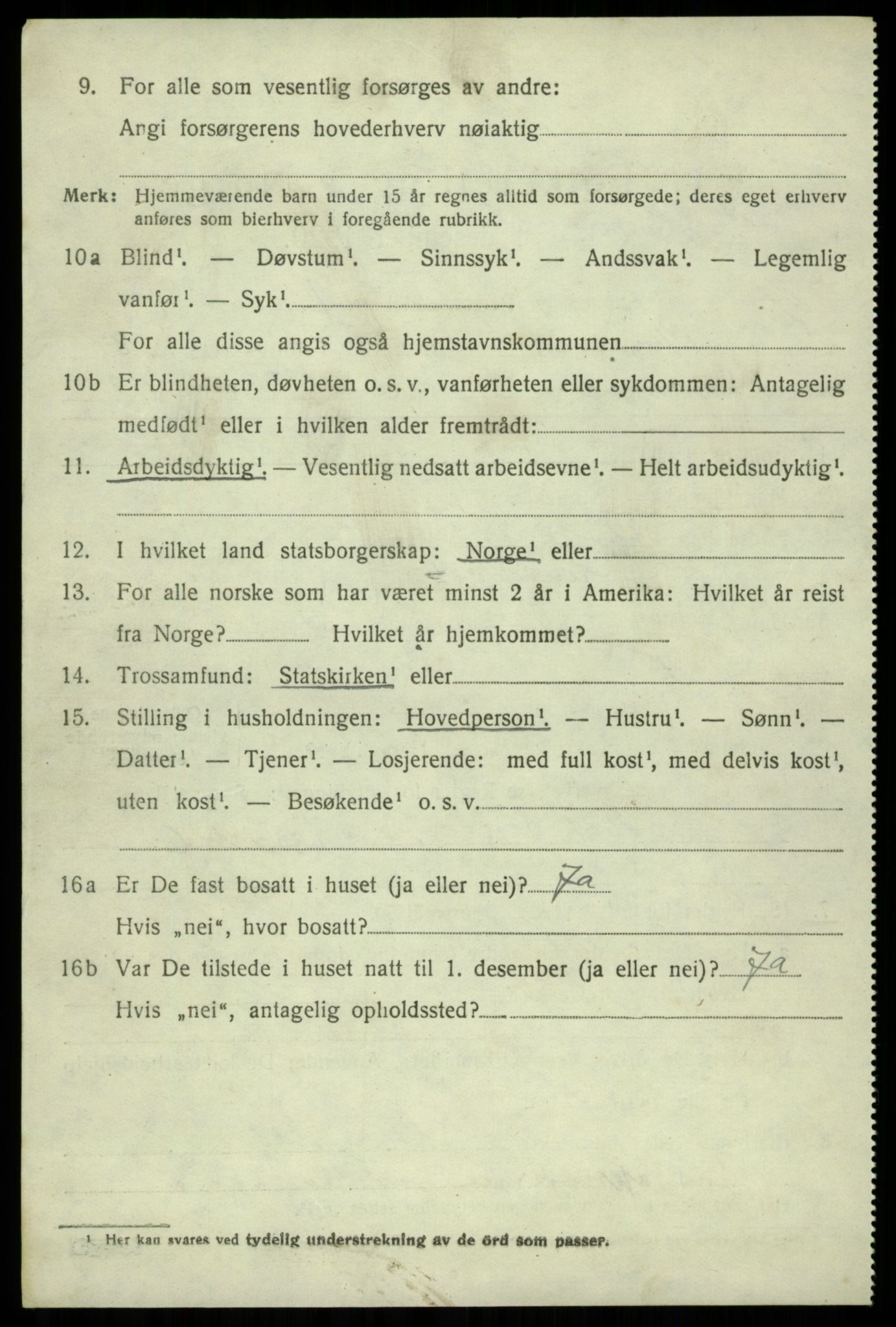 SAB, 1920 census for Kinsarvik, 1920, p. 3691