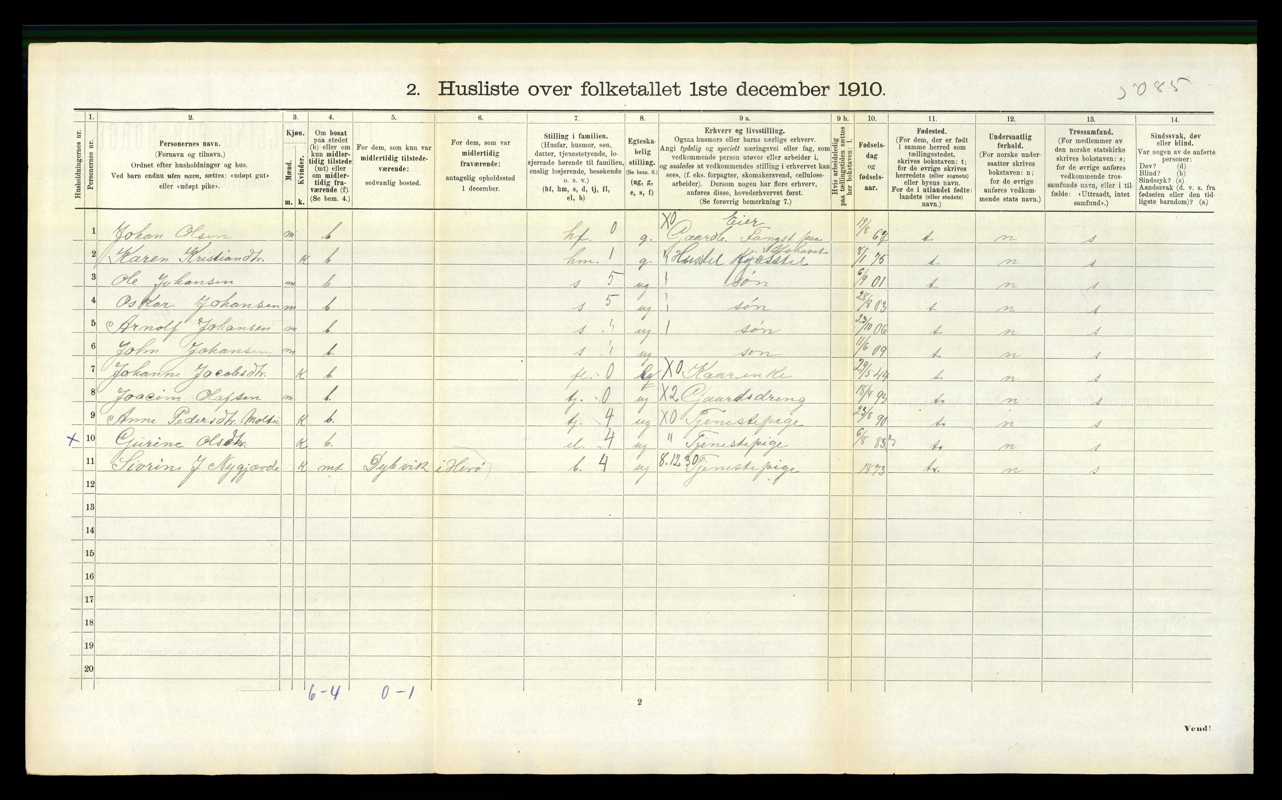 RA, 1910 census for Herøy, 1910, p. 1107