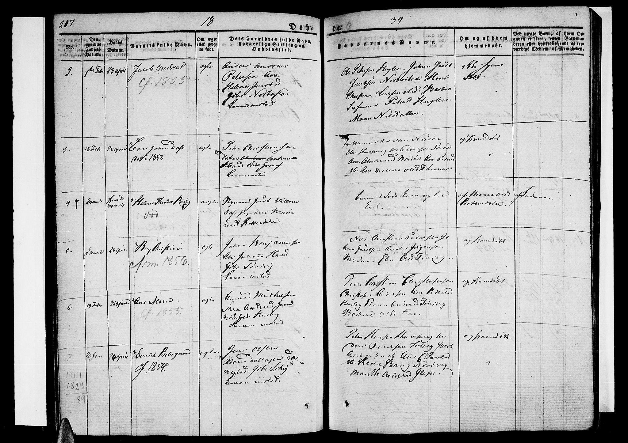 Ministerialprotokoller, klokkerbøker og fødselsregistre - Nordland, AV/SAT-A-1459/838/L0548: Parish register (official) no. 838A06, 1829-1839, p. 217-218