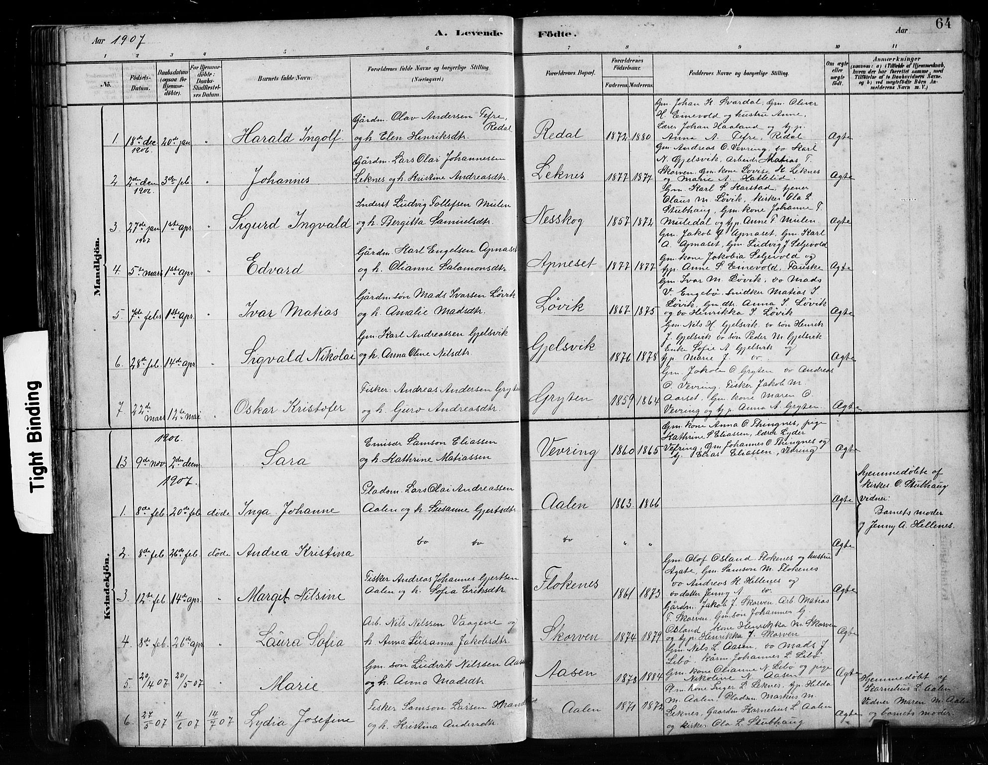 Førde sokneprestembete, SAB/A-79901/H/Hab/Habe/L0001: Parish register (copy) no. E 1, 1881-1920, p. 64