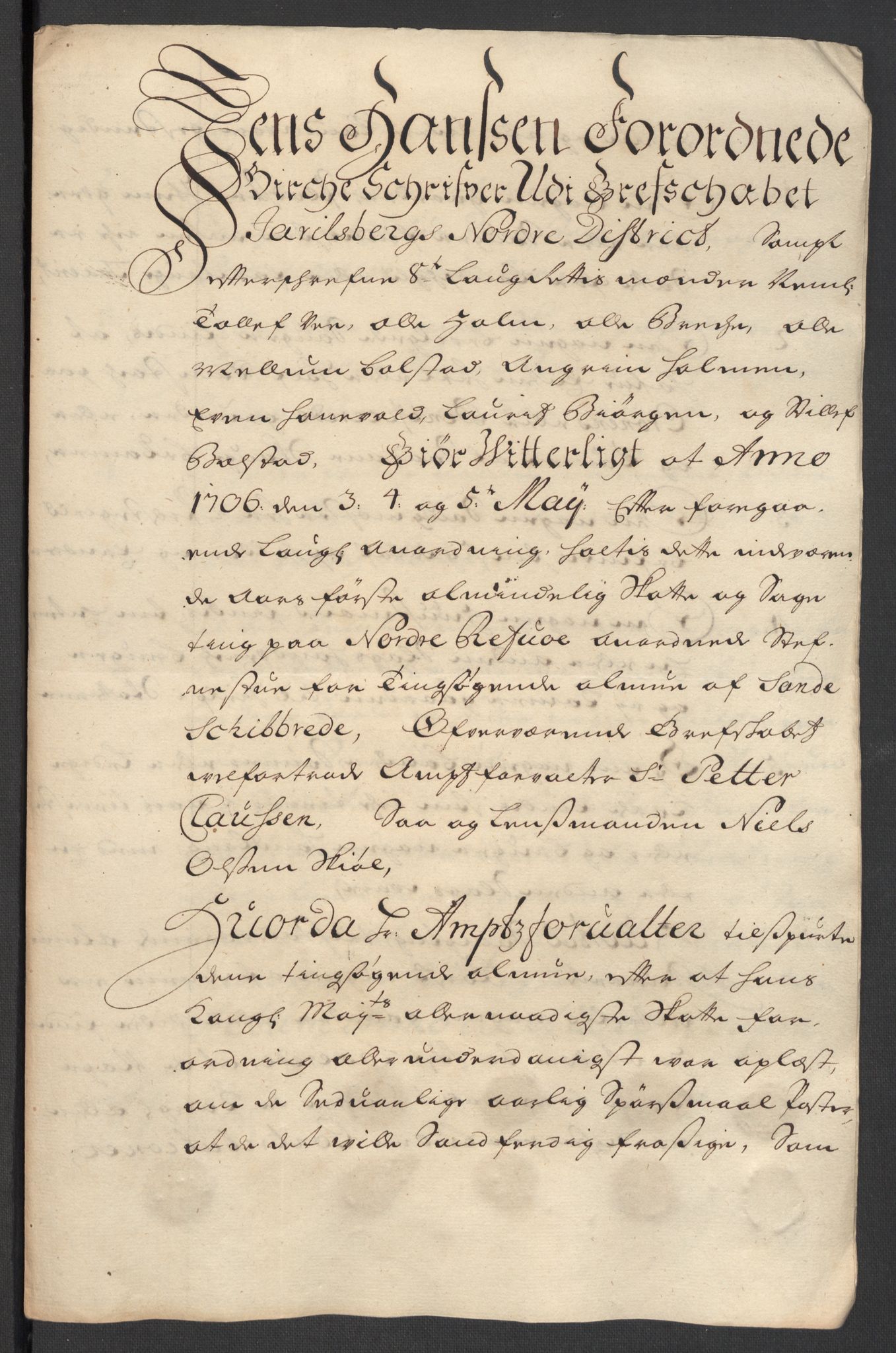 Rentekammeret inntil 1814, Reviderte regnskaper, Fogderegnskap, AV/RA-EA-4092/R32/L1872: Fogderegnskap Jarlsberg grevskap, 1706-1707, p. 159