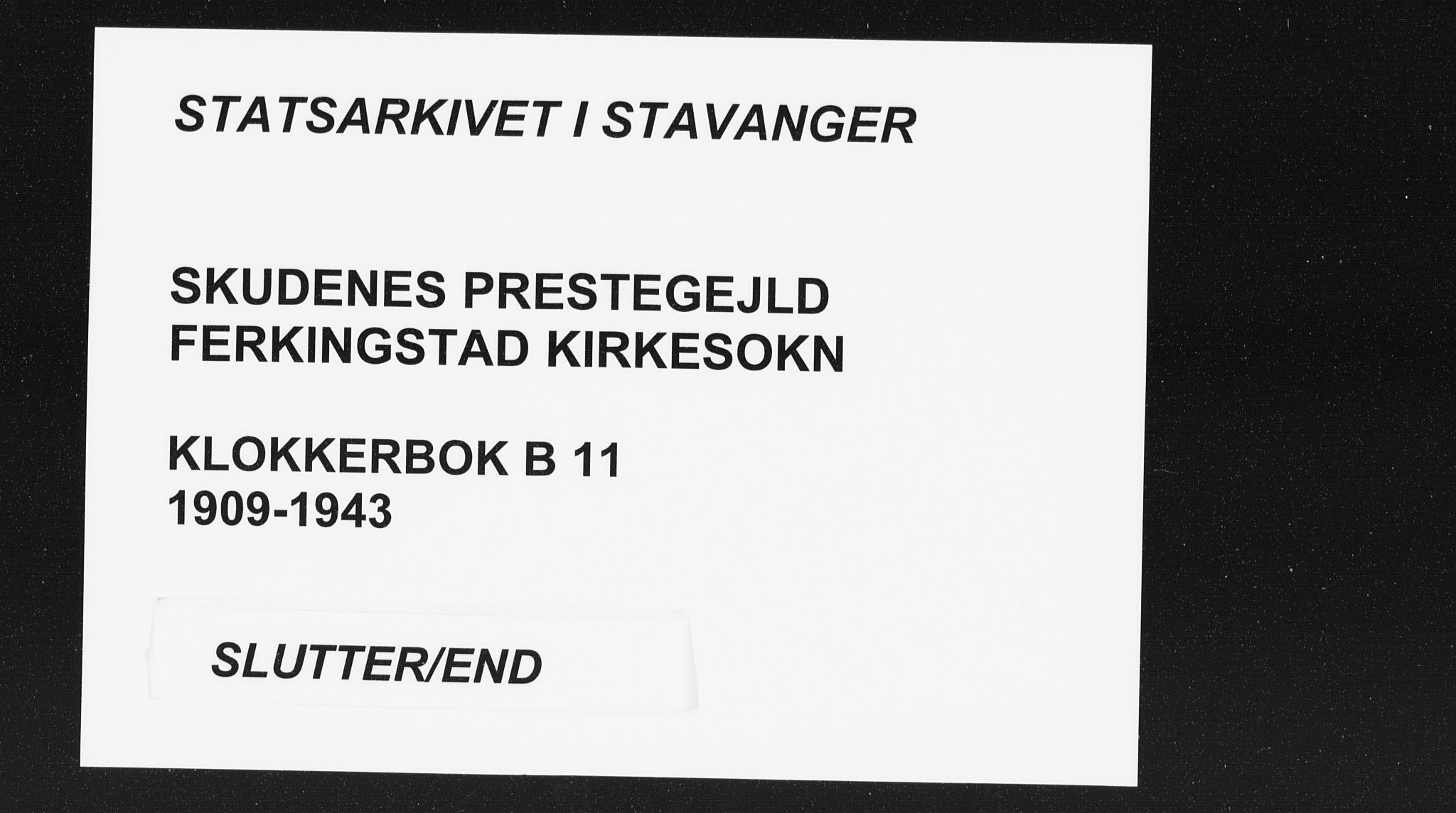 Skudenes sokneprestkontor, AV/SAST-A -101849/H/Ha/Hab/L0011: Parish register (copy) no. B 11, 1909-1943