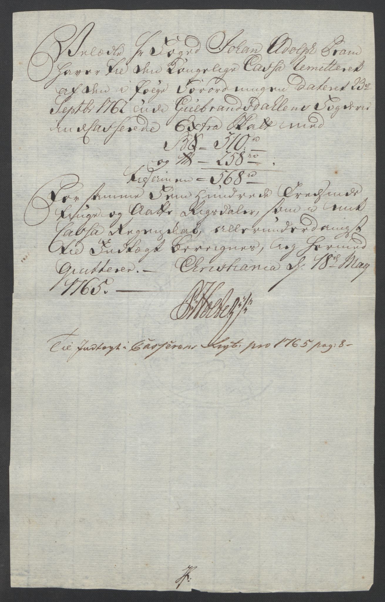 Rentekammeret inntil 1814, Reviderte regnskaper, Fogderegnskap, RA/EA-4092/R17/L1266: Ekstraskatten Gudbrandsdal, 1762-1766, p. 524
