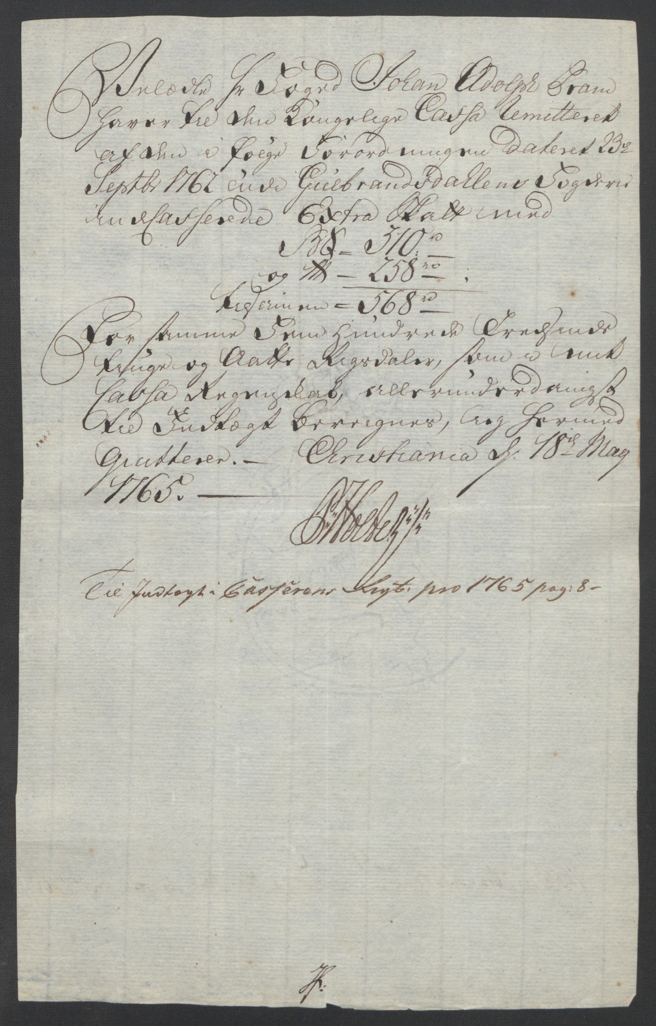 Rentekammeret inntil 1814, Reviderte regnskaper, Fogderegnskap, AV/RA-EA-4092/R17/L1266: Ekstraskatten Gudbrandsdal, 1762-1766, p. 524