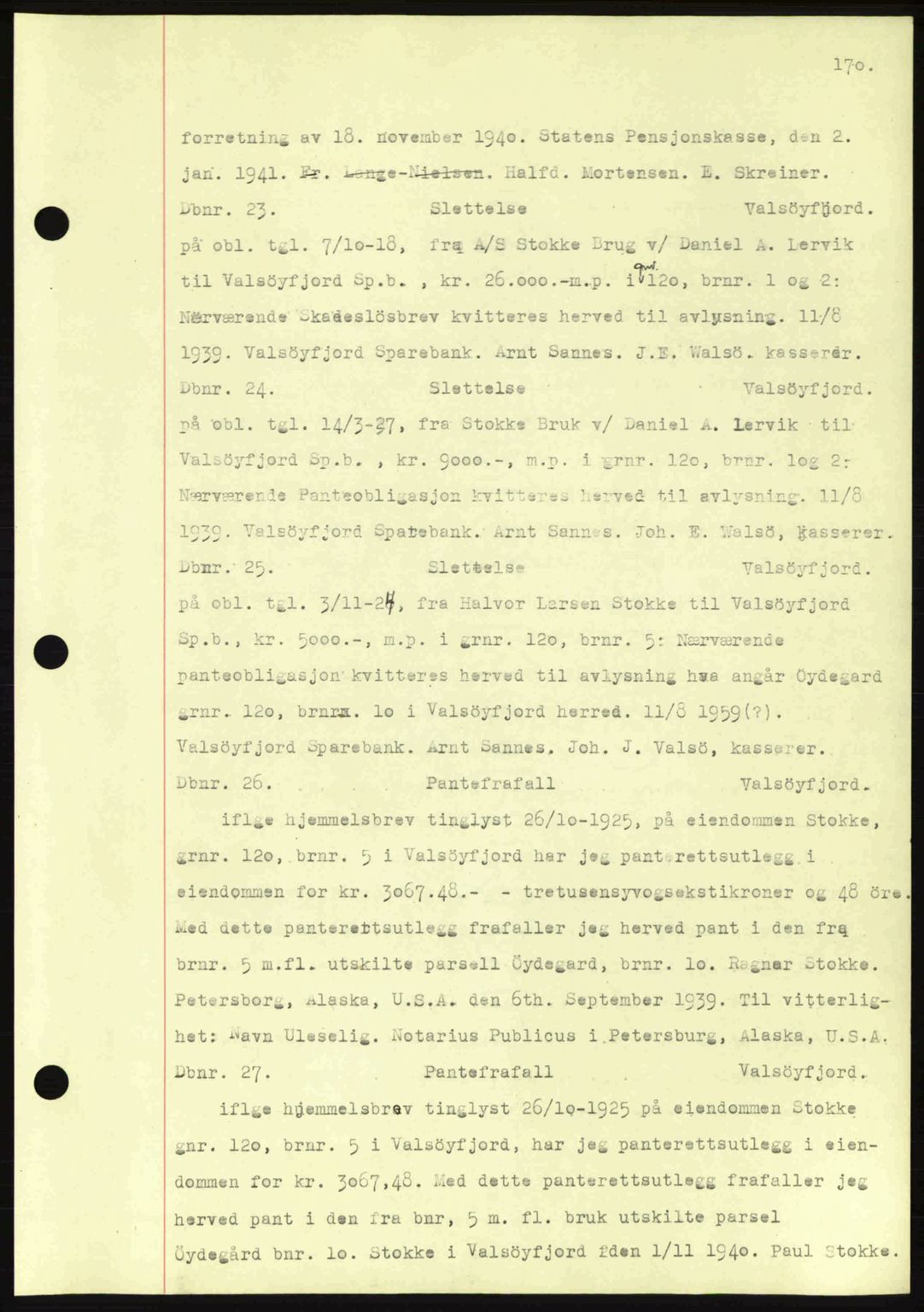 Nordmøre sorenskriveri, AV/SAT-A-4132/1/2/2Ca: Mortgage book no. C81, 1940-1945, Diary no: : 23/1941