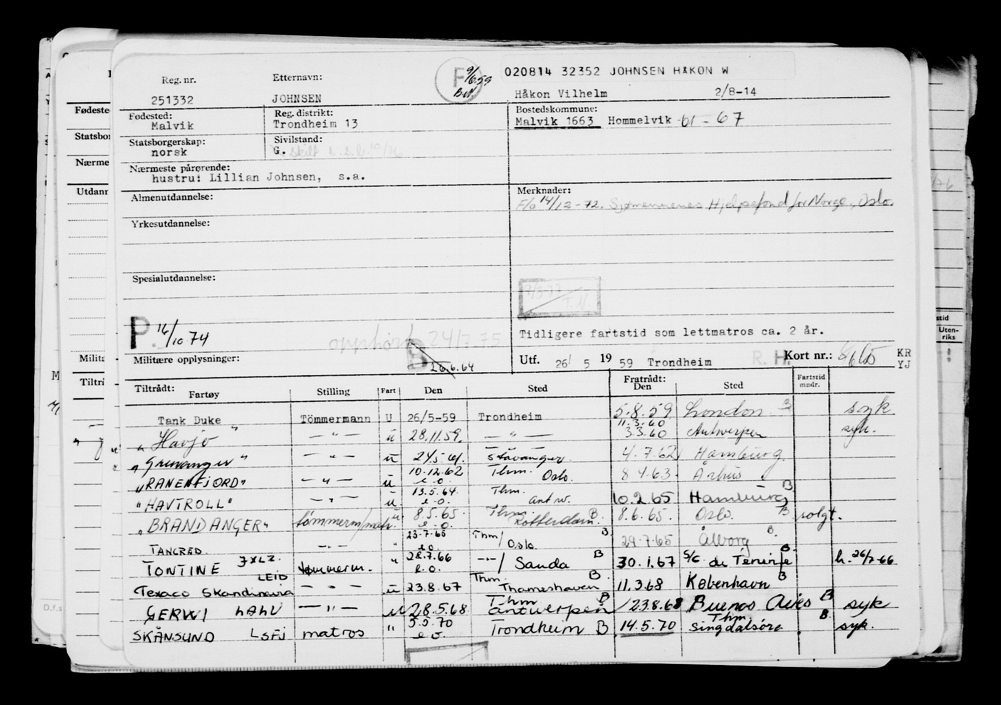 Direktoratet for sjømenn, AV/RA-S-3545/G/Gb/L0123: Hovedkort, 1914, p. 18