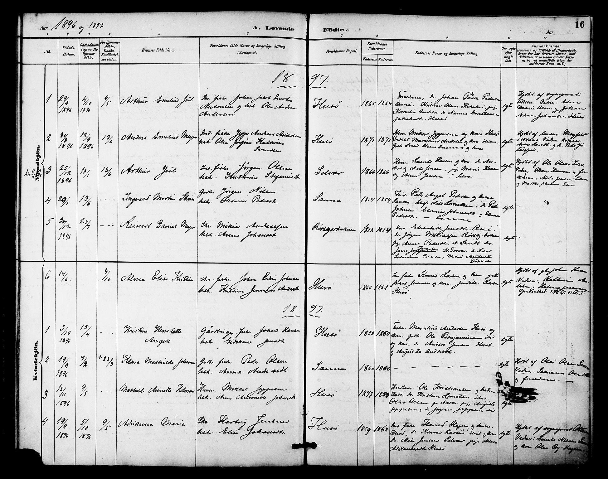 Ministerialprotokoller, klokkerbøker og fødselsregistre - Nordland, SAT/A-1459/840/L0580: Parish register (official) no. 840A02, 1887-1909, p. 16
