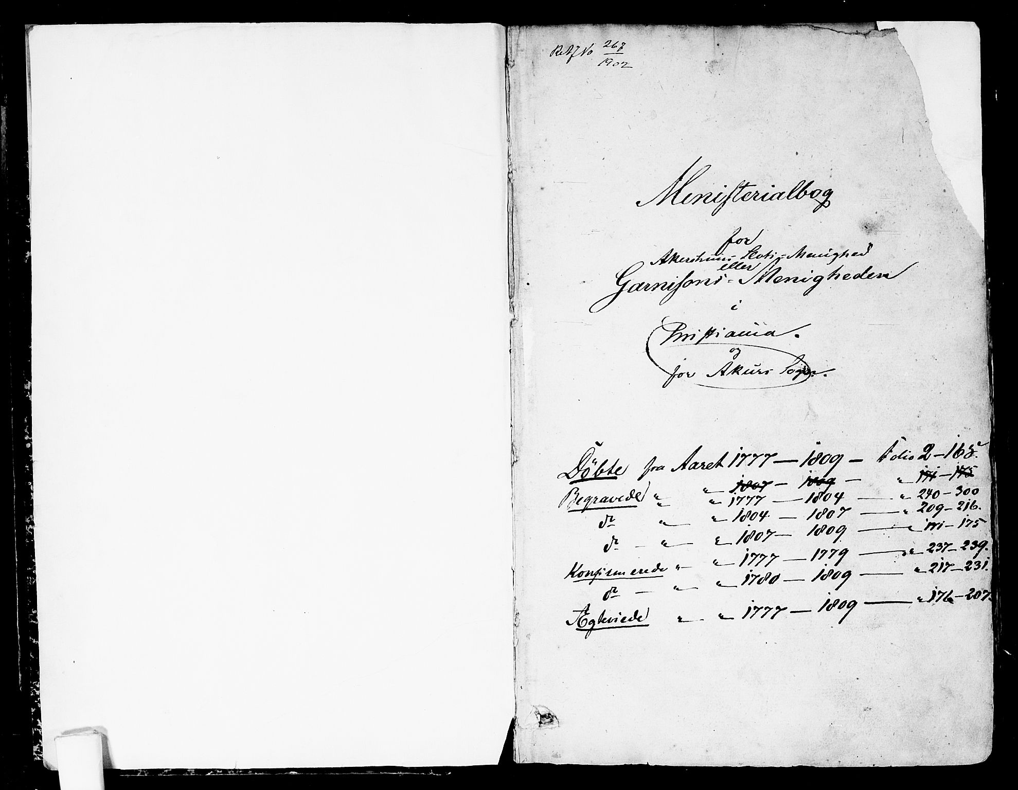 Garnisonsmenigheten Kirkebøker, SAO/A-10846/F/Fa/L0003: Parish register (official) no. 3, 1777-1809, p. 1