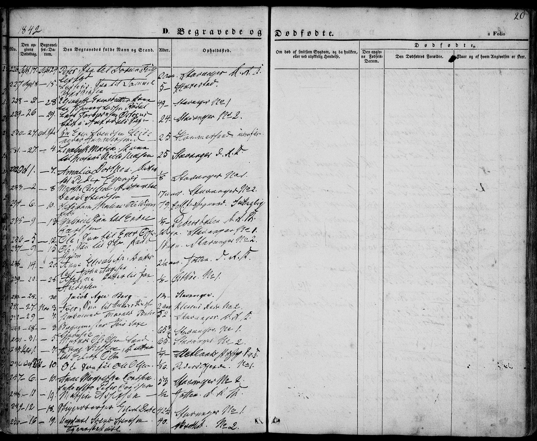 Domkirken sokneprestkontor, AV/SAST-A-101812/001/30/30BA/L0014: Parish register (official) no. A 13, 1841-1851, p. 20