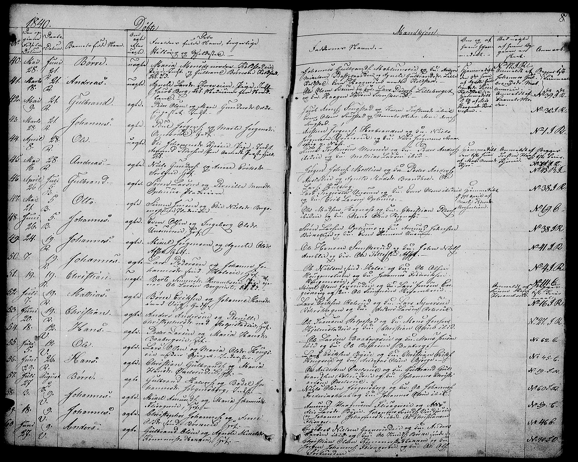 Ringsaker prestekontor, AV/SAH-PREST-014/L/La/L0005: Parish register (copy) no. 5, 1839-1850, p. 8