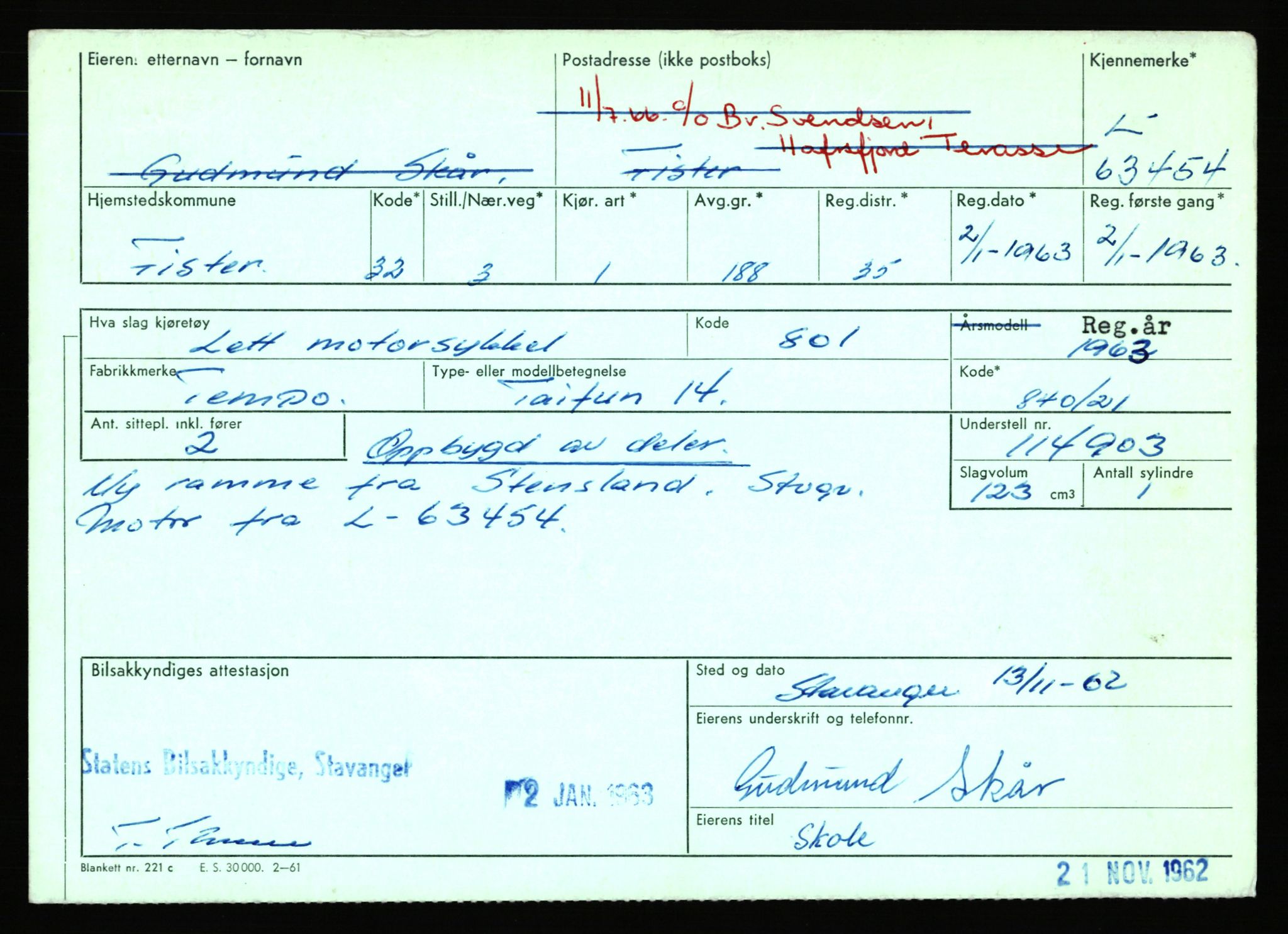 Stavanger trafikkstasjon, AV/SAST-A-101942/0/F/L0063: L-62700 - L-63799, 1930-1971, p. 1963