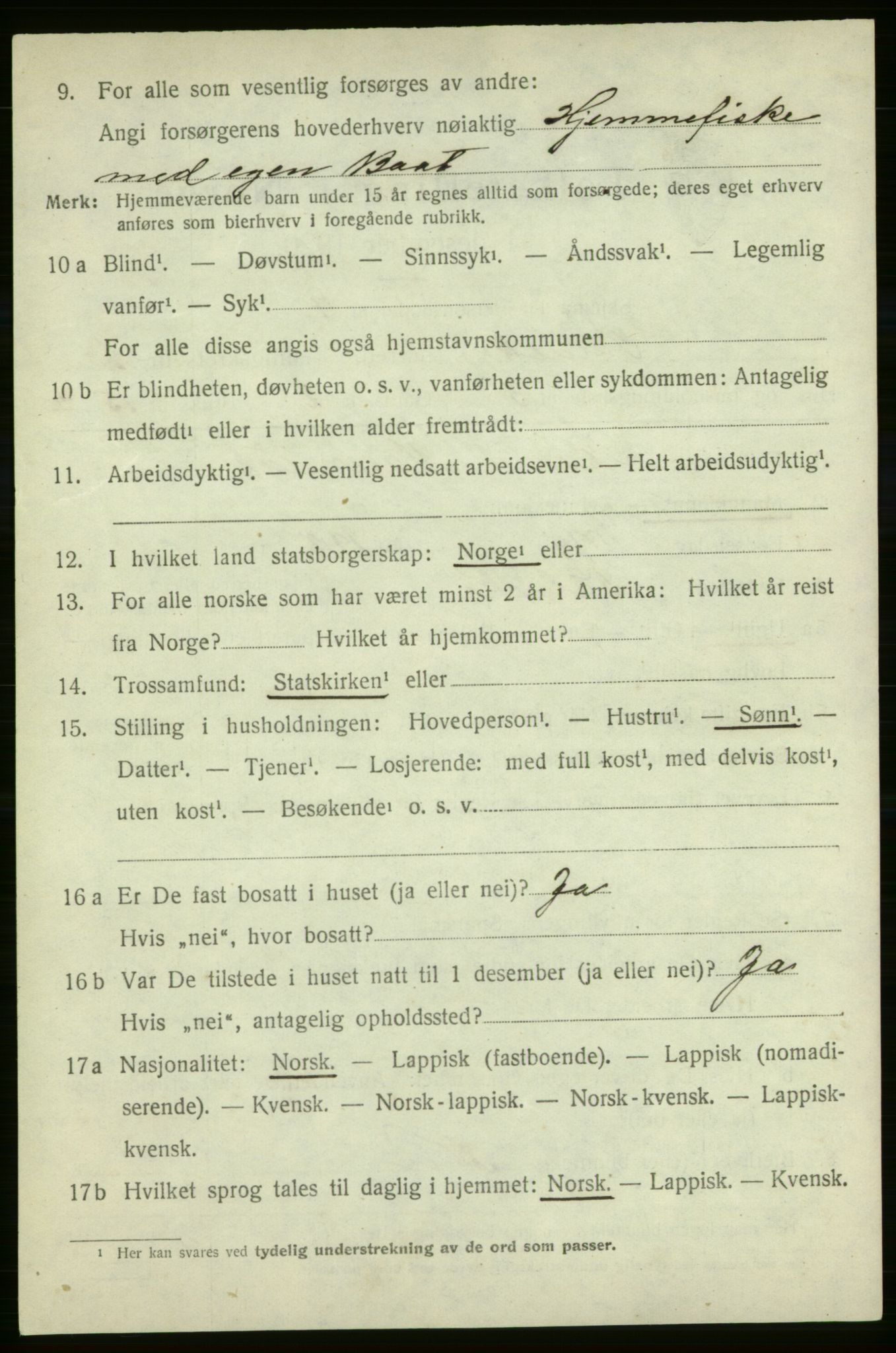 SATØ, 1920 census for Talvik, 1920, p. 1035