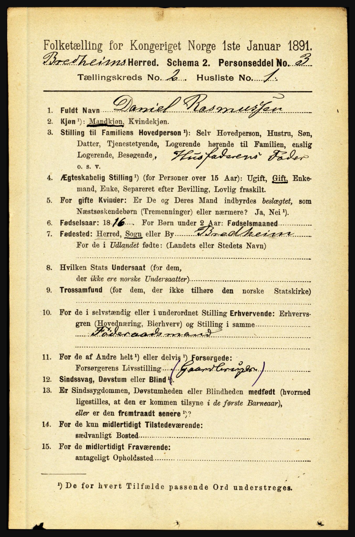 RA, 1891 census for 1446 Breim, 1891, p. 373