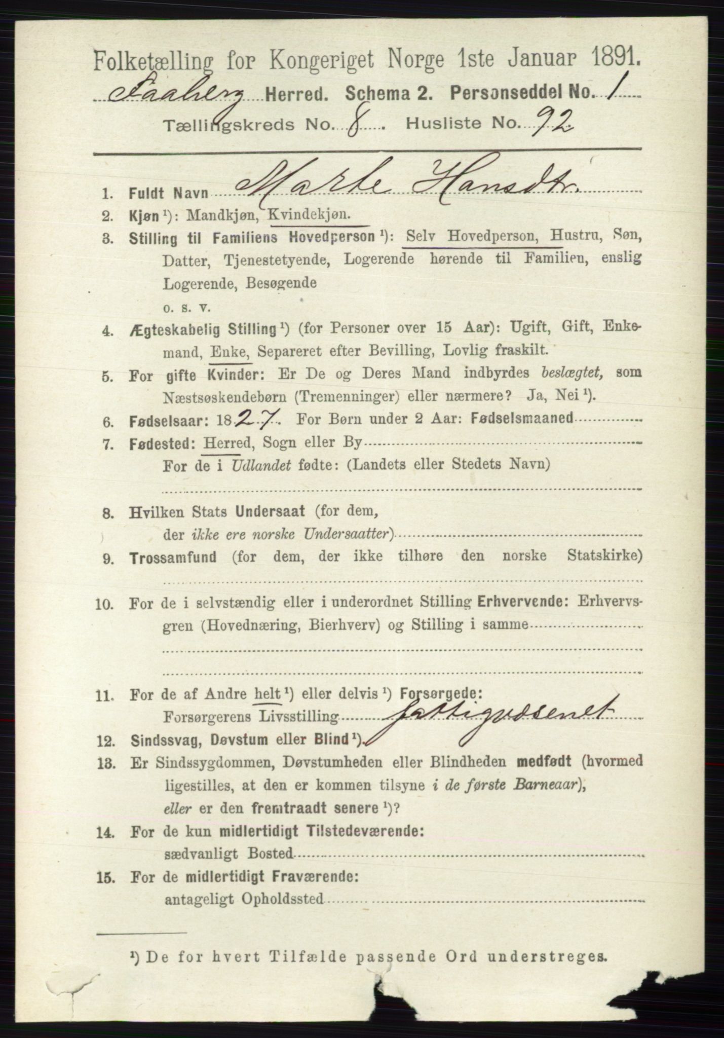 RA, 1891 census for 0524 Fåberg, 1891, p. 3846