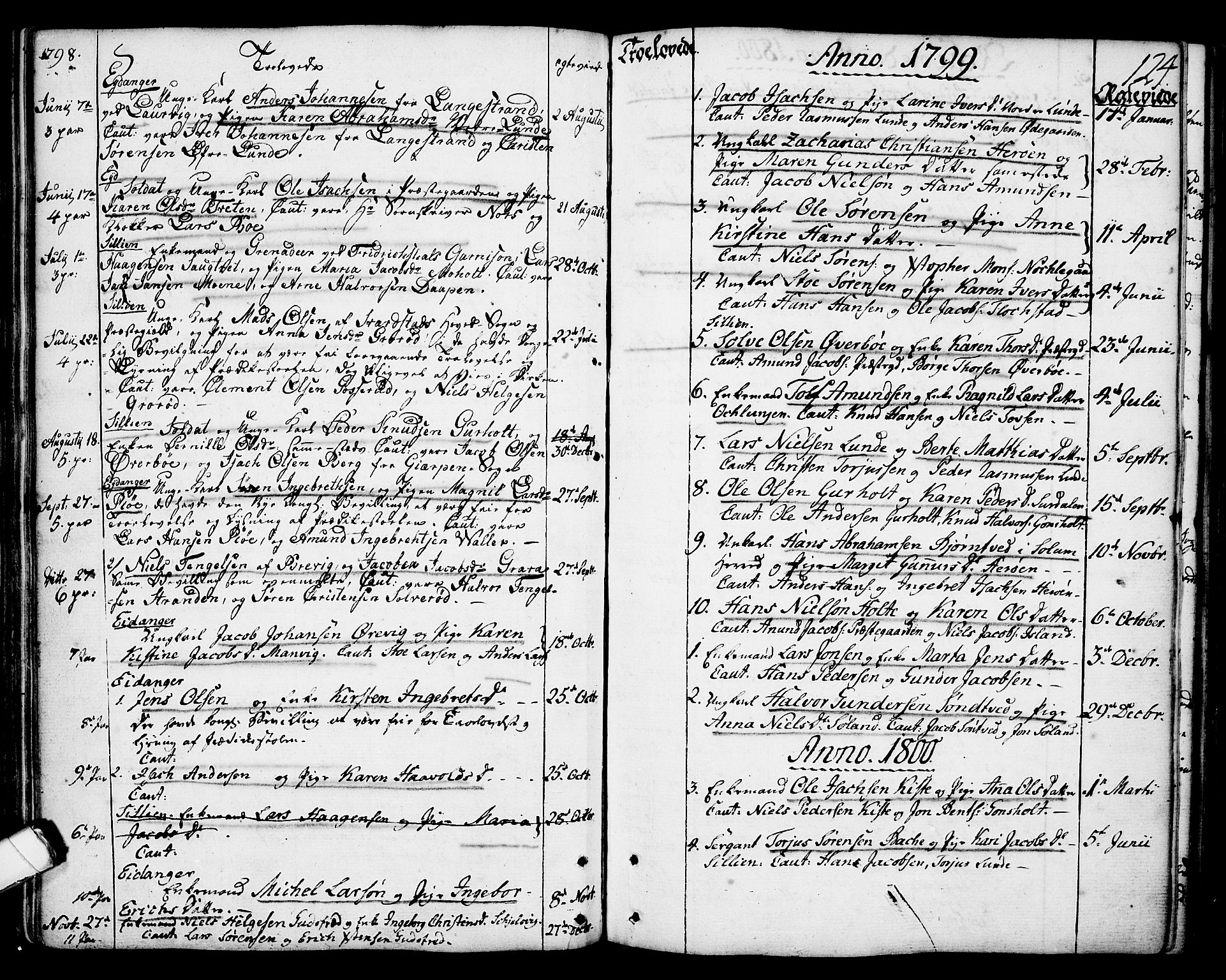 Eidanger kirkebøker, SAKO/A-261/F/Fa/L0006: Parish register (official) no. 6, 1764-1814, p. 124