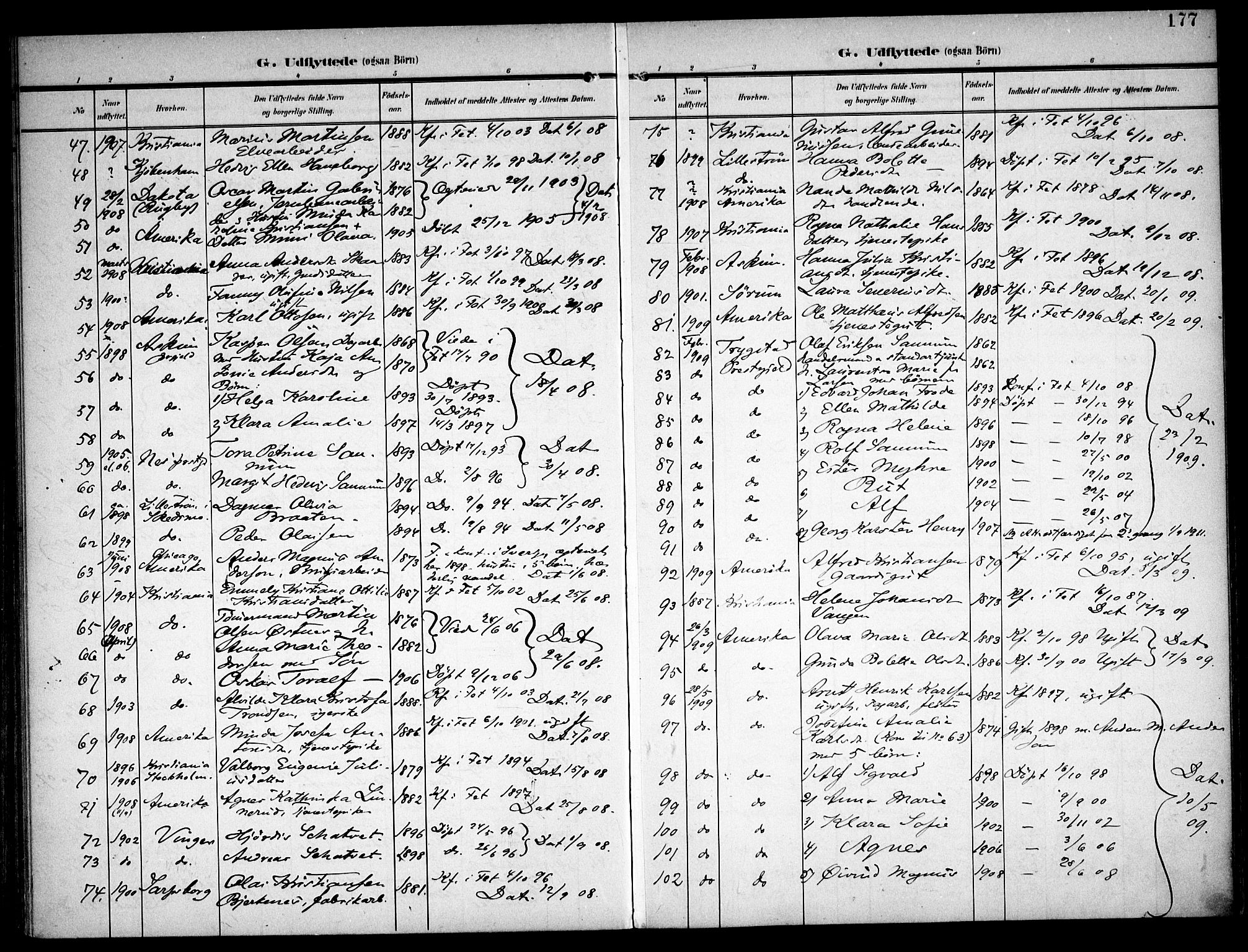 Fet prestekontor Kirkebøker, AV/SAO-A-10370a/F/Fa/L0016: Parish register (official) no. I 16, 1905-1914, p. 177