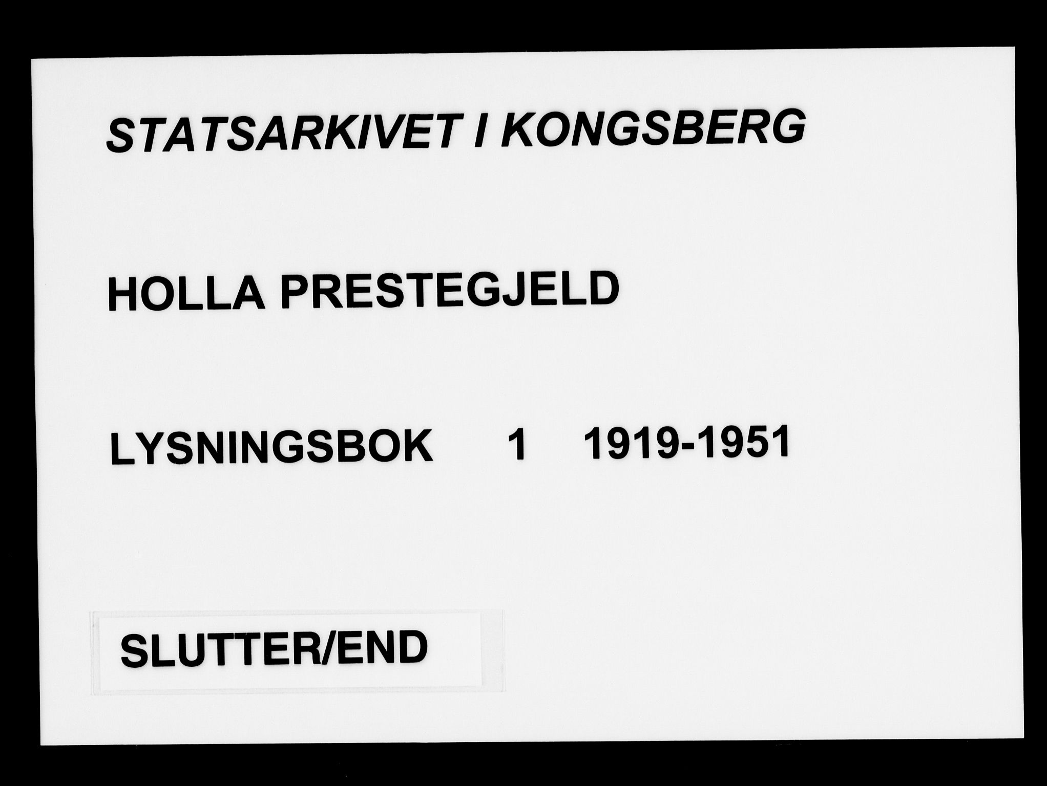 Holla kirkebøker, SAKO/A-272/H/Ha/L0001: Banns register no. 1, 1919-1951
