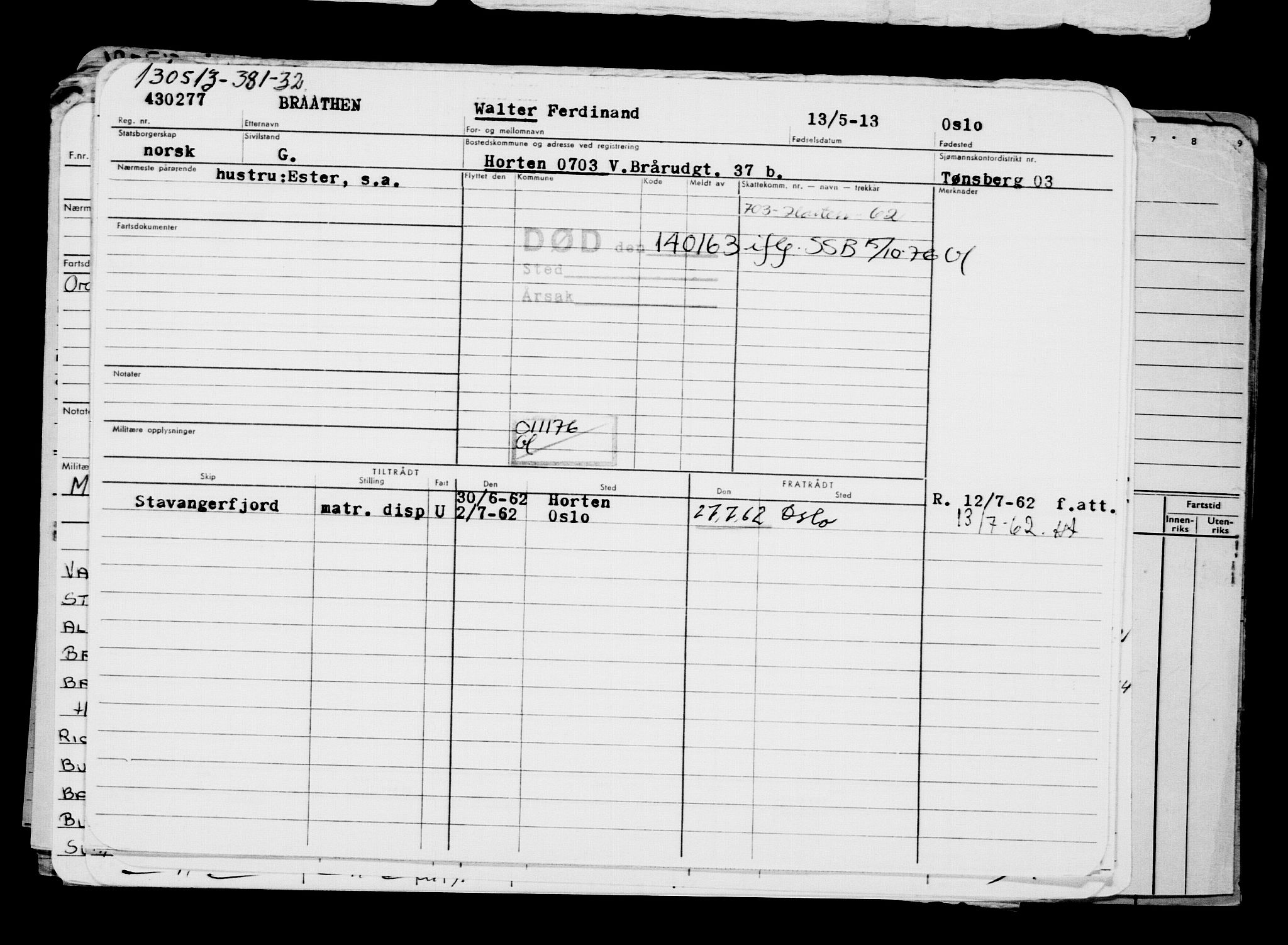 Direktoratet for sjømenn, AV/RA-S-3545/G/Gb/L0112: Hovedkort, 1913, p. 605