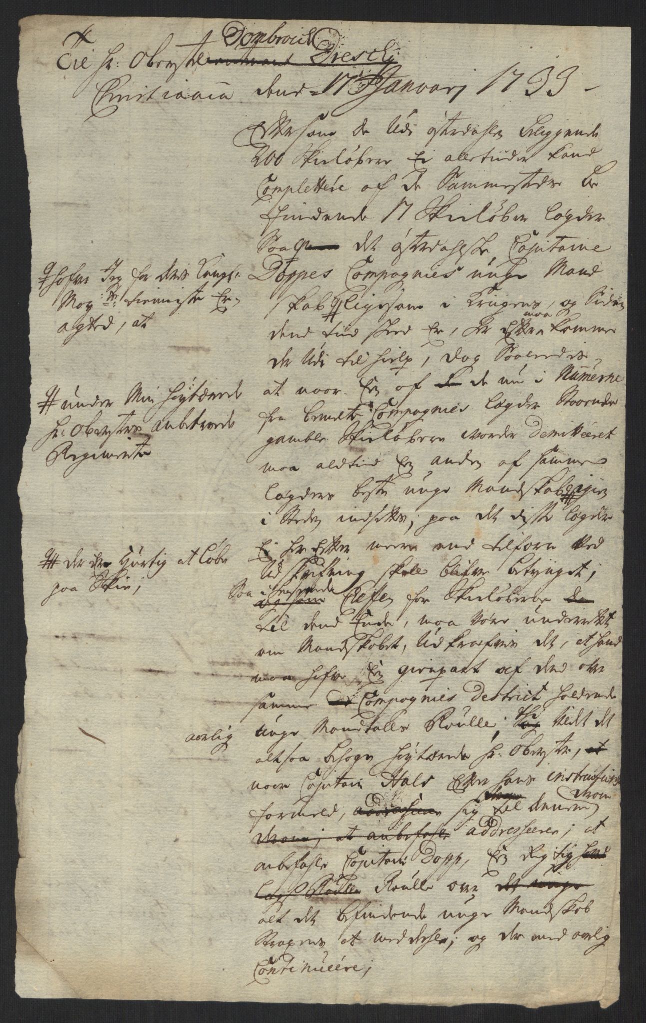 Kommanderende general (KG I) med Det norske krigsdirektorium, AV/RA-EA-5419/B/L0013: Kommanderende generals konsepter, 1730-1733, p. 563