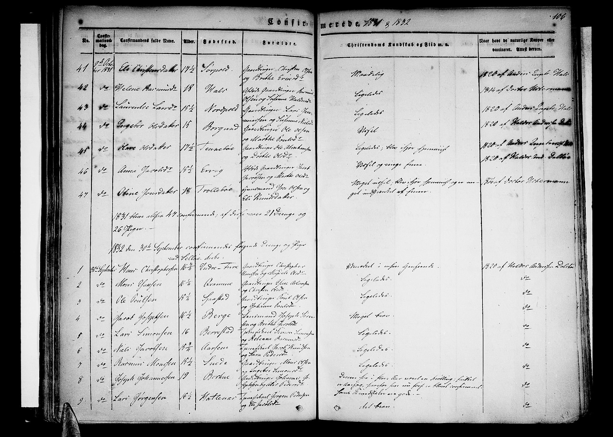 Selje sokneprestembete, AV/SAB-A-99938/H/Ha/Haa/Haaa: Parish register (official) no. A 9, 1829-1844, p. 106