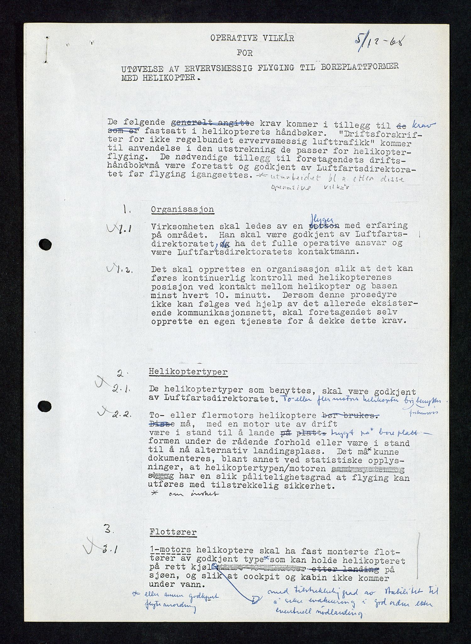 Industridepartementet, Oljekontoret, AV/SAST-A-101348/Da/L0012: Arkivnøkkel 798 Helikopter, luftfart, telekommunikasjon og skademeldinger/ulykker, 1966-1972, p. 9