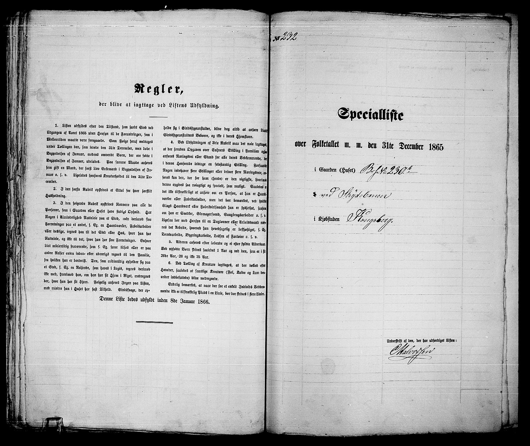 RA, 1865 census for Kongsberg/Kongsberg, 1865, p. 476