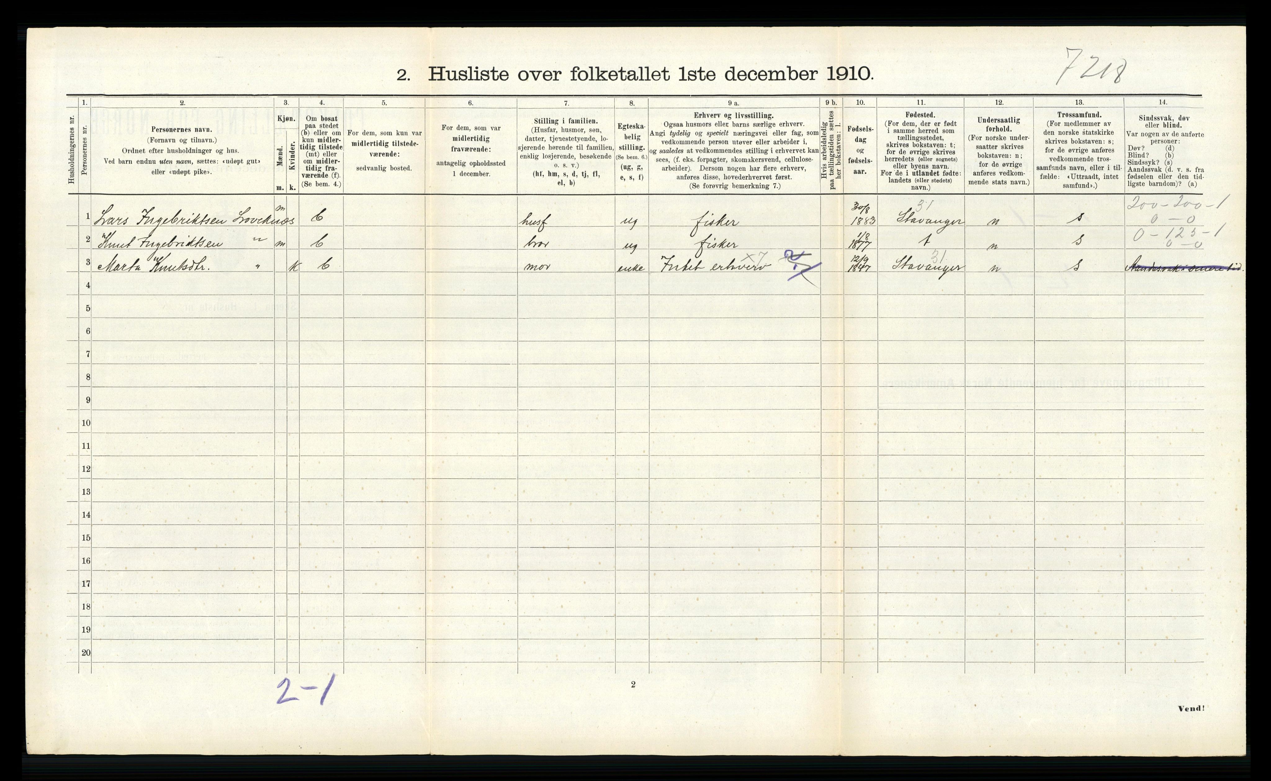 RA, 1910 census for Bremanger, 1910, p. 460