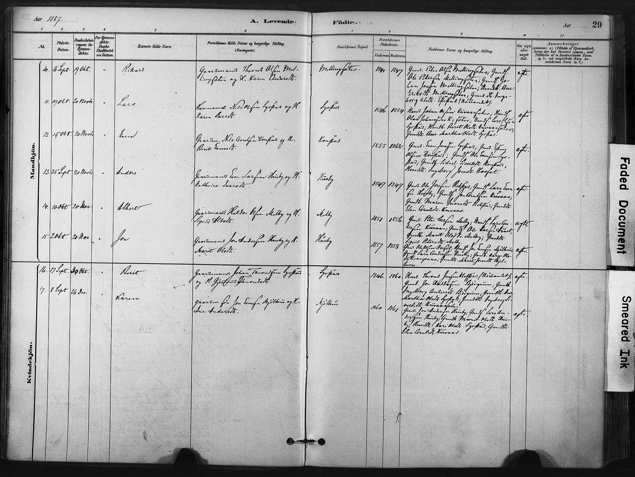 Ministerialprotokoller, klokkerbøker og fødselsregistre - Sør-Trøndelag, SAT/A-1456/667/L0795: Parish register (official) no. 667A03, 1879-1907, p. 29