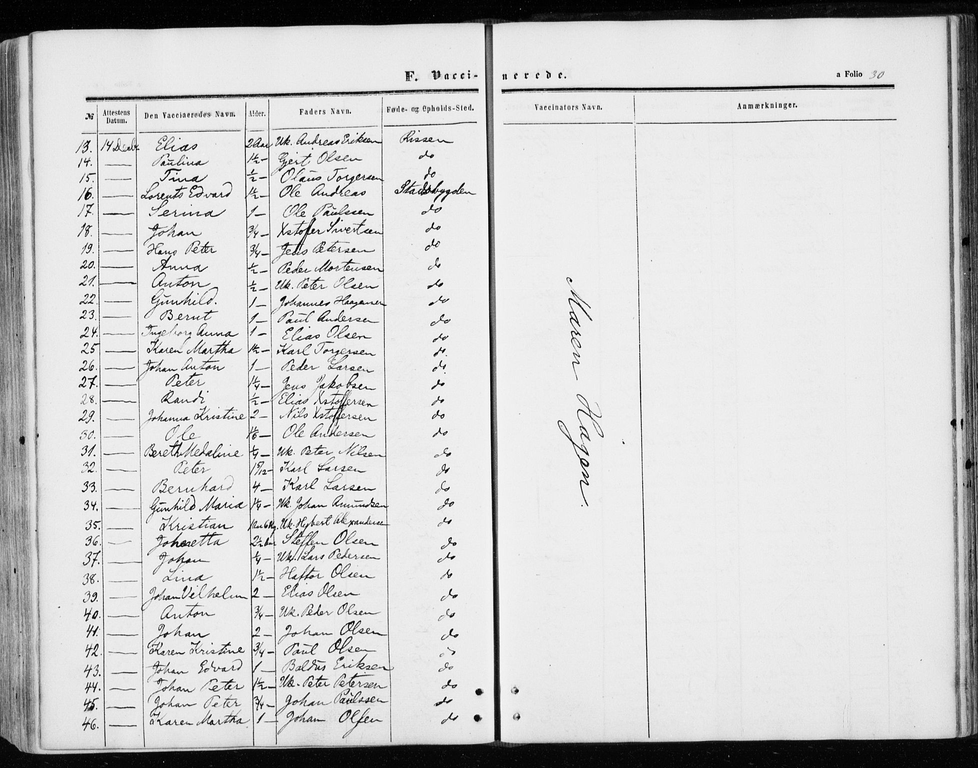 Ministerialprotokoller, klokkerbøker og fødselsregistre - Sør-Trøndelag, AV/SAT-A-1456/646/L0612: Parish register (official) no. 646A10, 1858-1869, p. 30