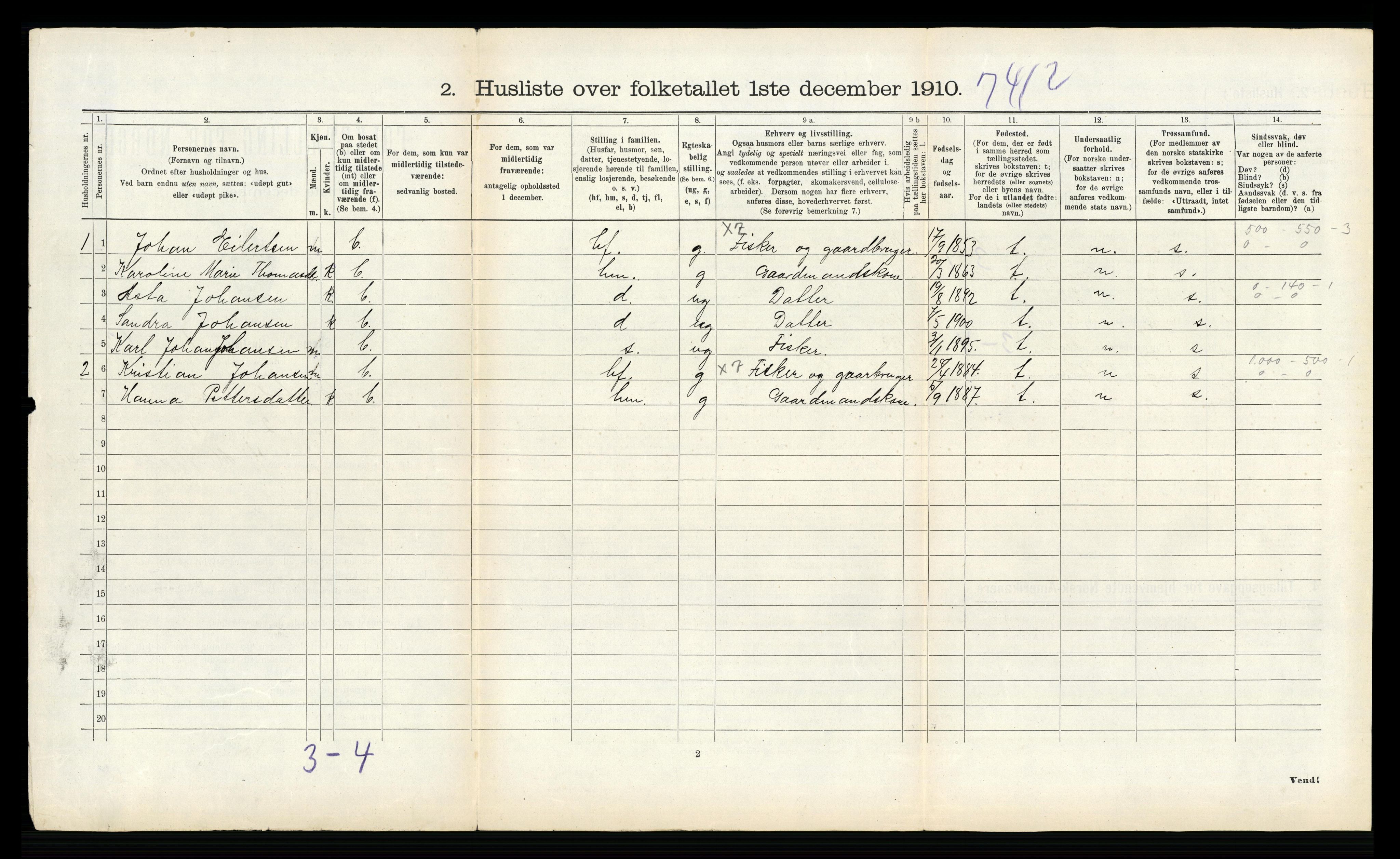 RA, 1910 census for Flakstad, 1910, p. 411